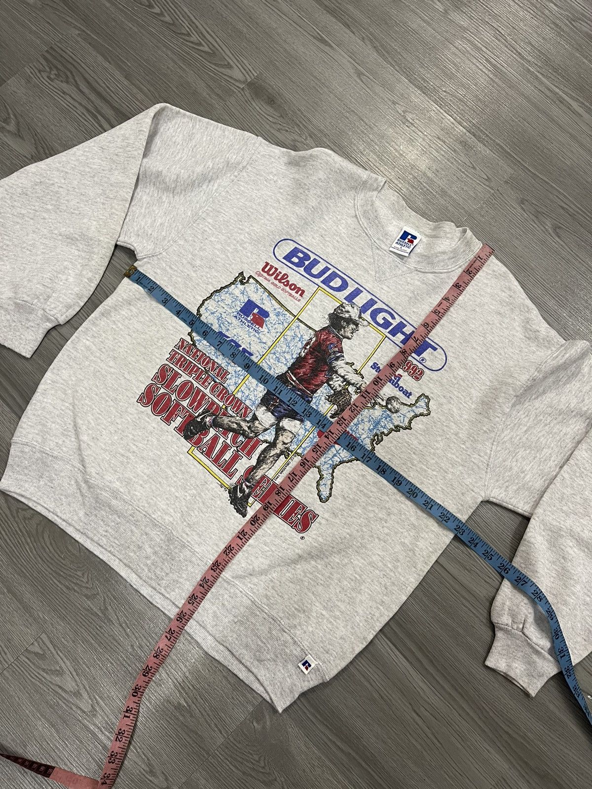 Russell Athletic × Vintage 1992 Rusells Bud light Soft ball series crewneck pullover Size US L / EU 52-54 / 3 - 7 Thumbnail