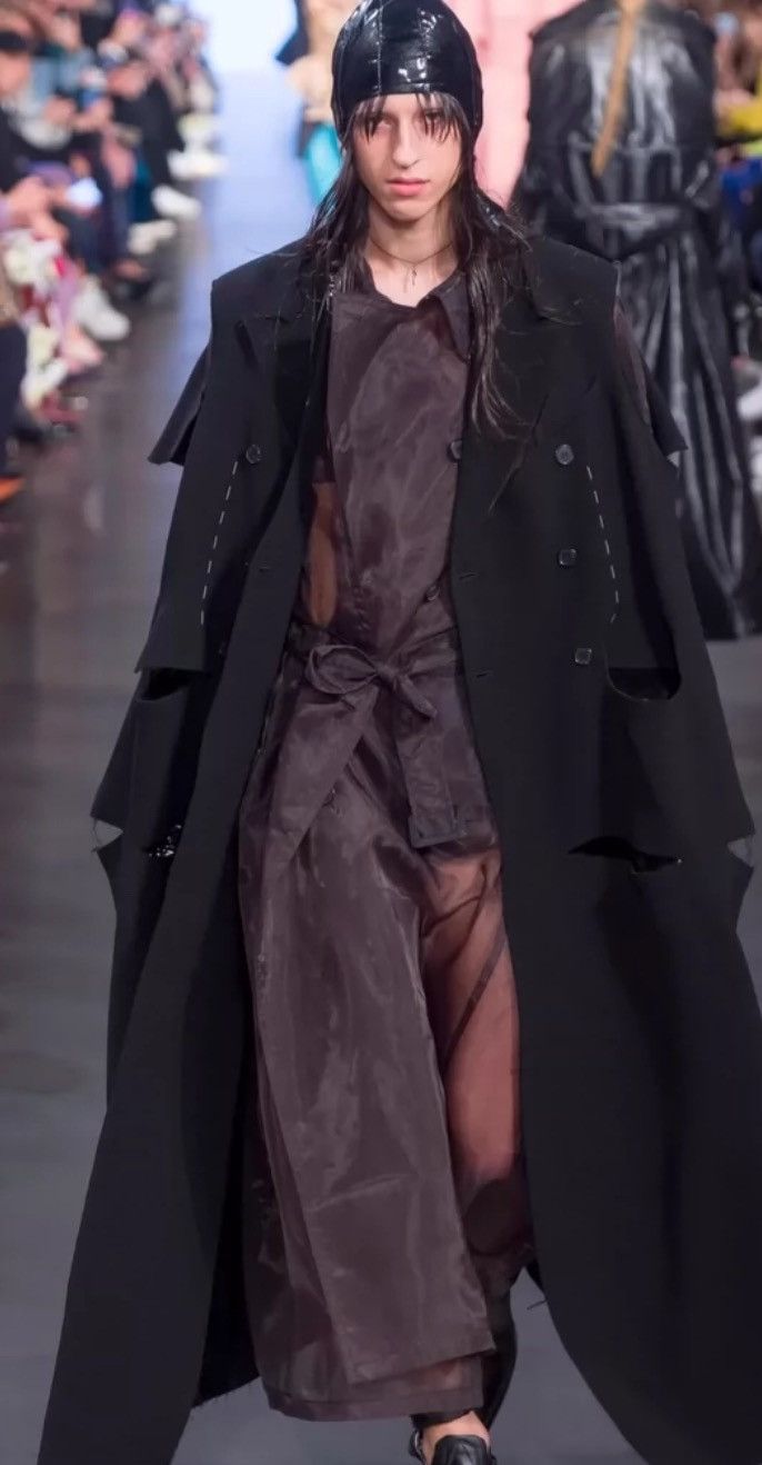 Maison Margiela MAISON MARGIELA SS19 Show Destruction Wool Cloak Coat Size US S / EU 44-46 / 1 - 8 Thumbnail