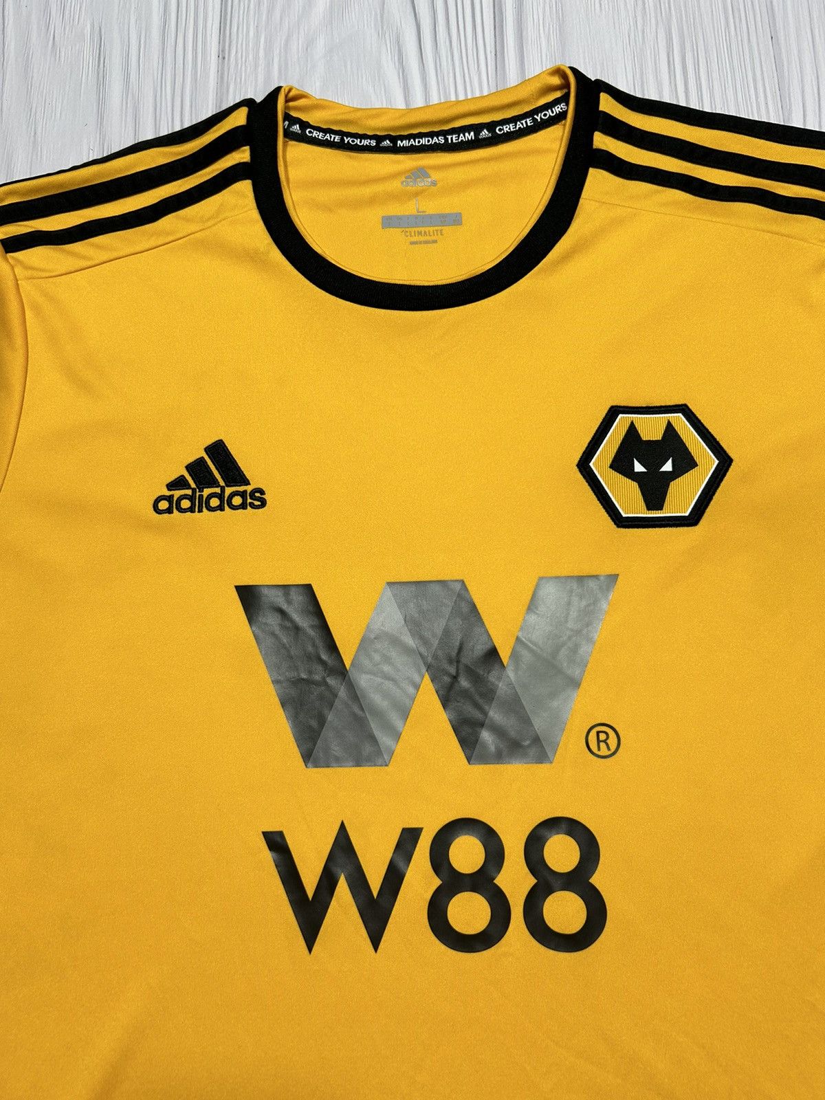 Adidas Wolverhampton 2018/19 Adidas Soccer Jersey Size L Size US L / EU 52-54 / 3 - 8 Thumbnail