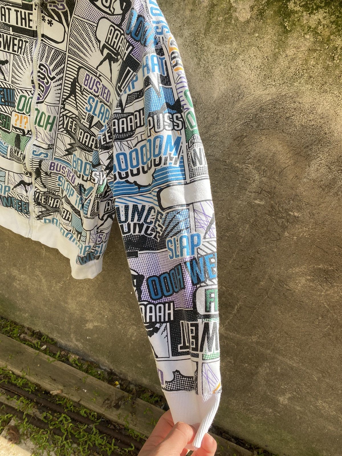 Vintage Vintage Fishbone Y2K Strip Zip Hoodie Size US L / EU 52-54 / 3 - 8 Thumbnail