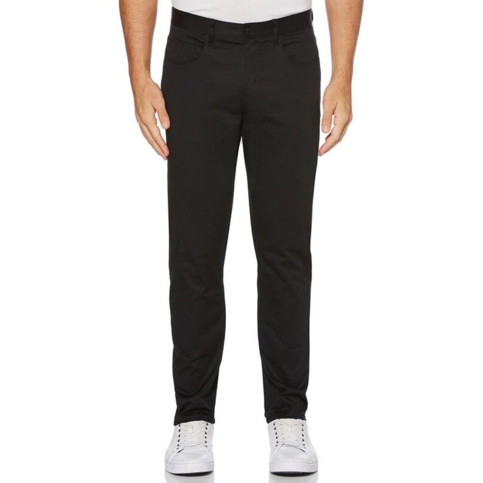 Perry Ellis Perry Ellis Men's Slim Fit Stretch Sateen Pants in Black 32 Size US 32 / EU 48 - 1 Thumbnail