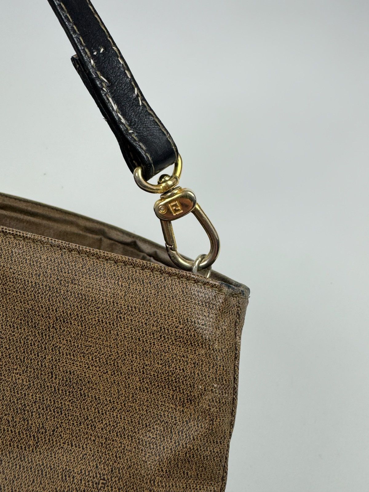 Fendi 1990’s Vintage Distressed Fendi Logo PVC Shoulder Bag Size ONE SIZE - 17 Thumbnail
