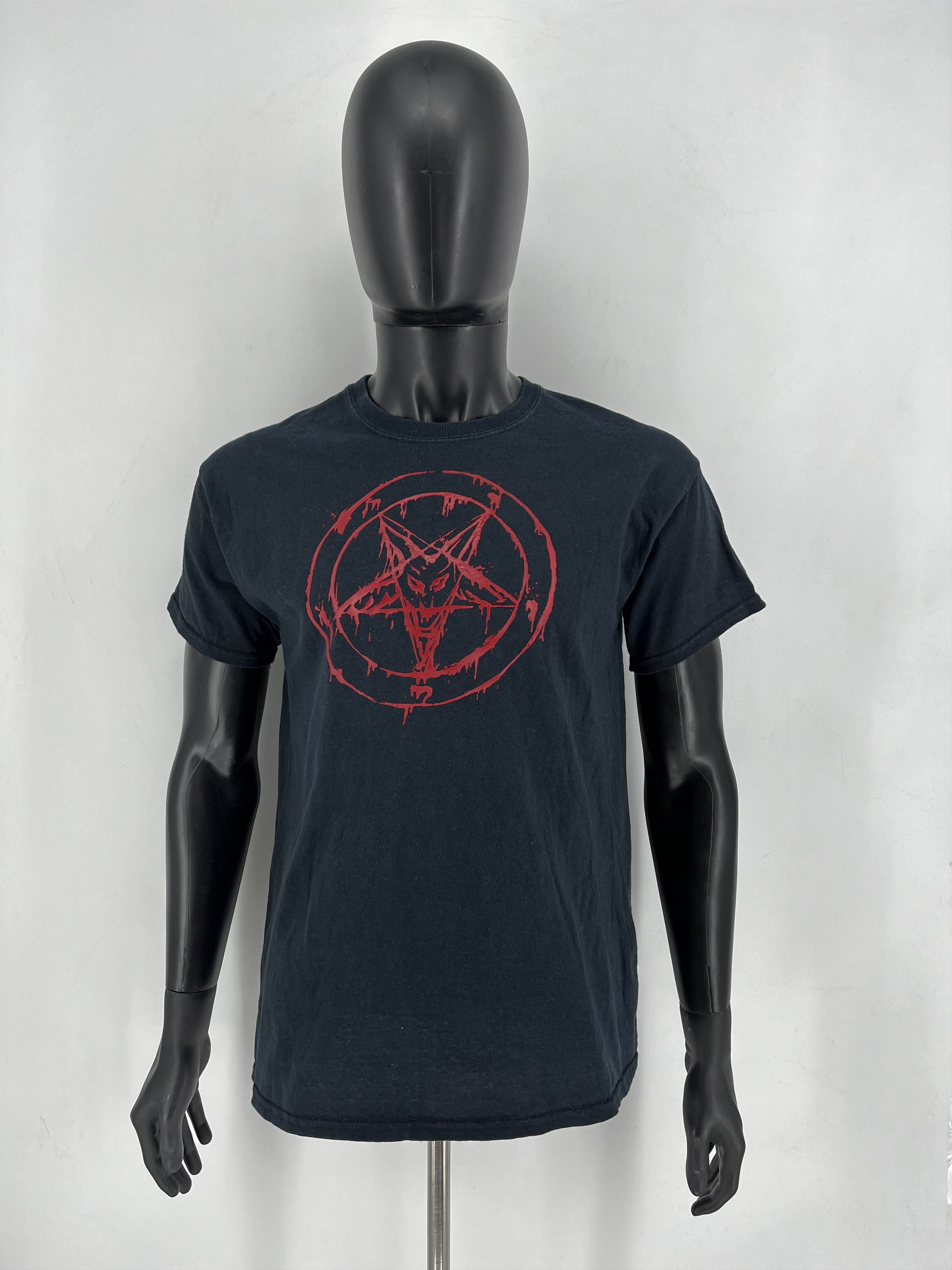 Band Tees Pentagram Punk Occult Gothic Satan Metal Baphomet Satanic Size US M / EU 48-50 / 2 - 2 Thumbnail