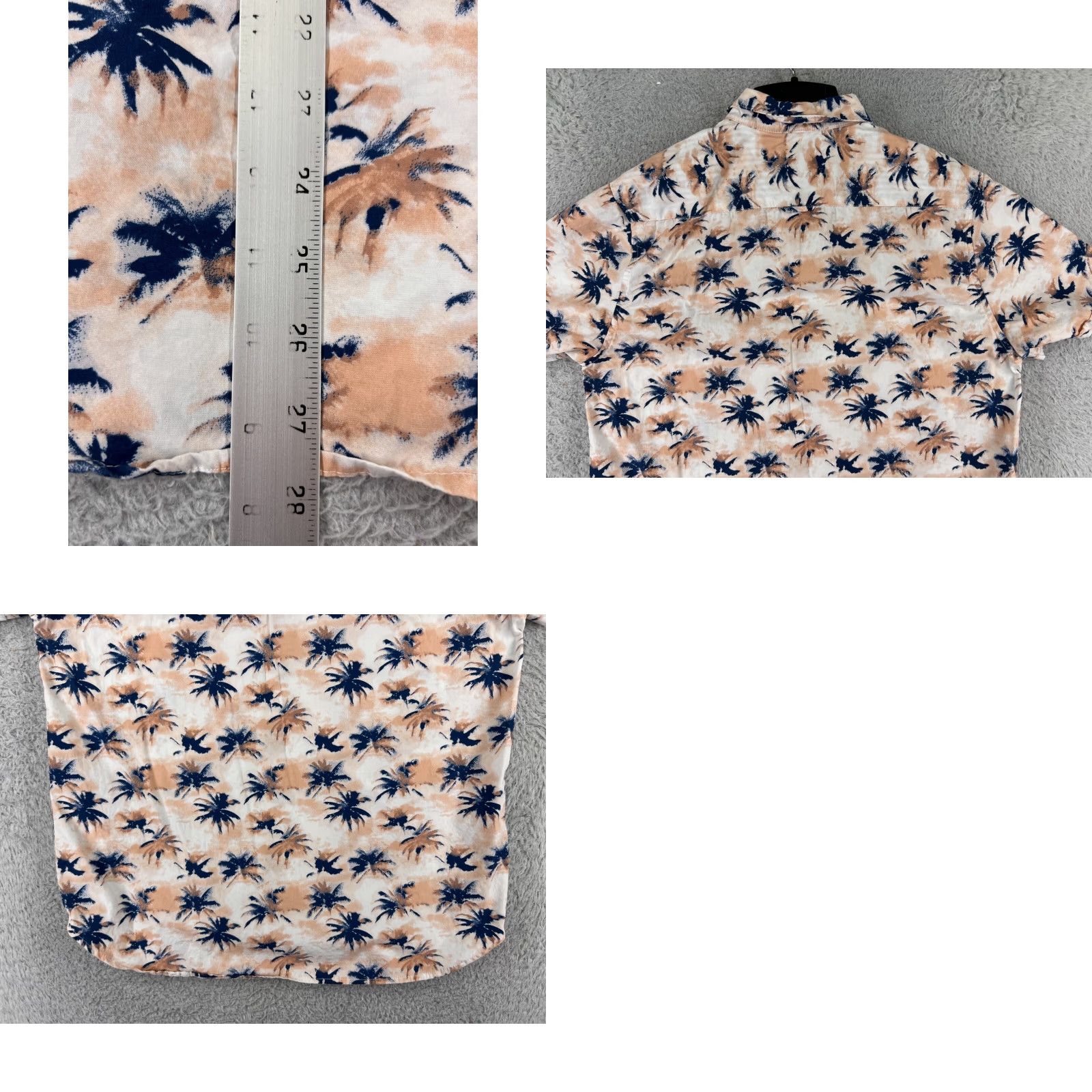 Vintage Cactus Man Shirt Mens Large Orange Blue Palm Tree All Over Print 100% Cotton Size US L / EU 52-54 / 3 - 9 Thumbnail