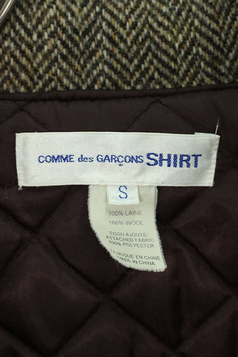 Coat Lining quilted wool toggle button flap pocket Beige