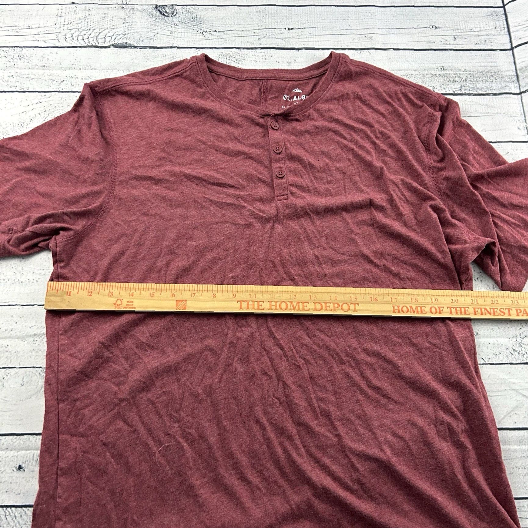 Vintage 01.Algo Performance Short Sleeve Button-Front Henley Shirt XL Maroon Mens Shirt Size US XL / EU 56 / 4 - 4 Thumbnail