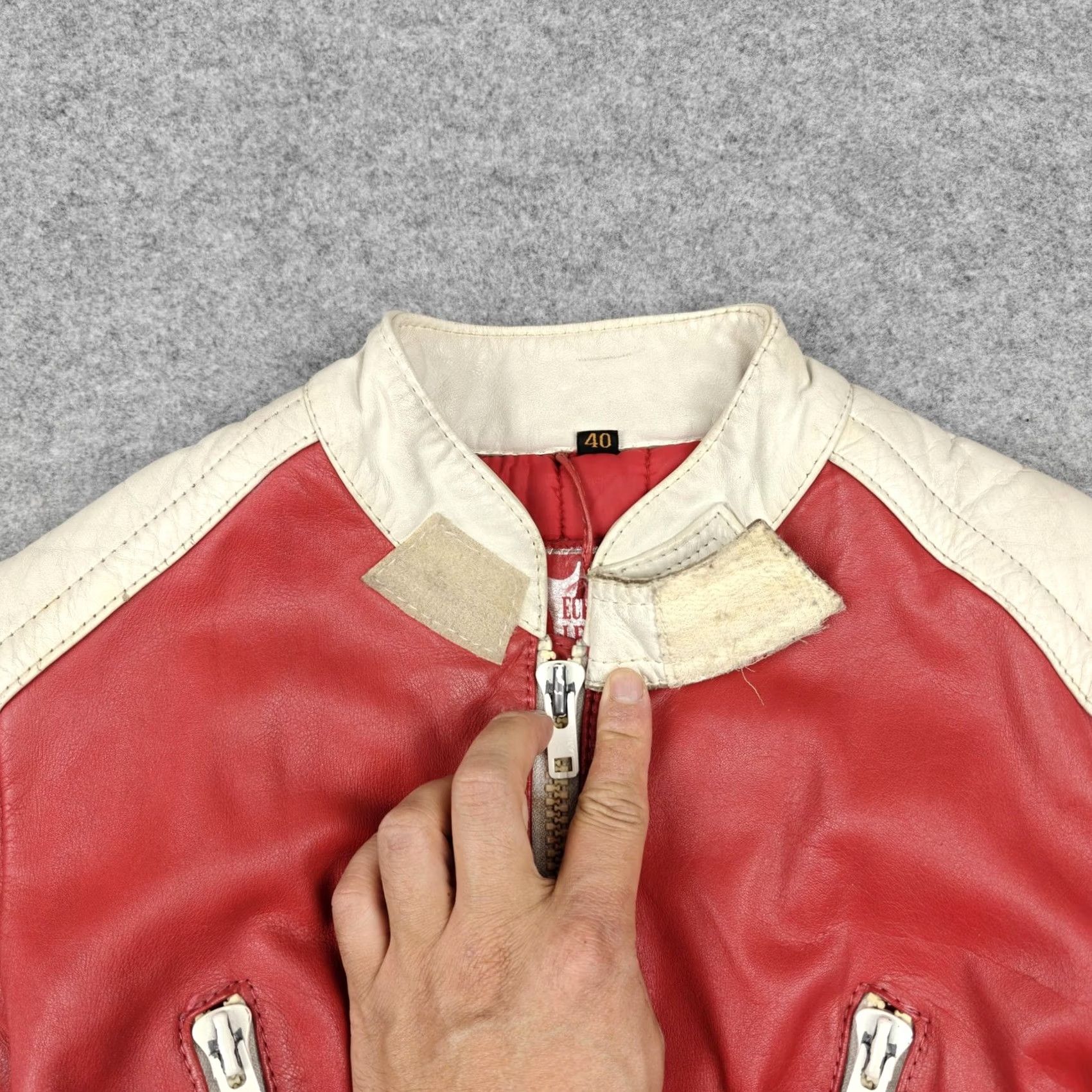 Shein VINTAGE Hein Gericke Jacket Womens 40 Red Leather Motorcycle Padded Zip Size S / US 4 / IT 40 - 4 Thumbnail