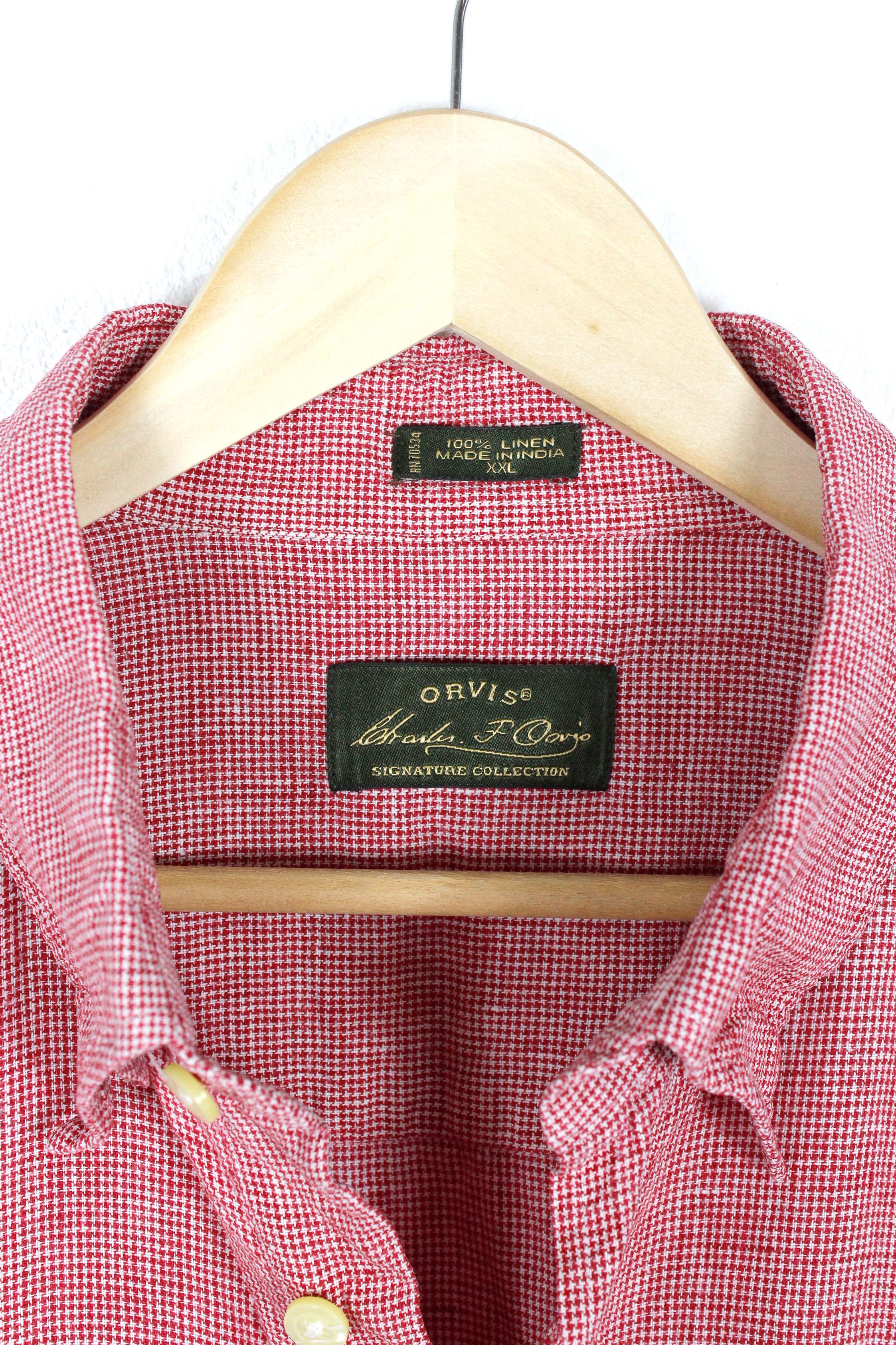 Orvis Orvis Charles F. Signature Houndstooth Knit Linen Shirt Size US XXL / EU 58 / 5 - 3 Thumbnail