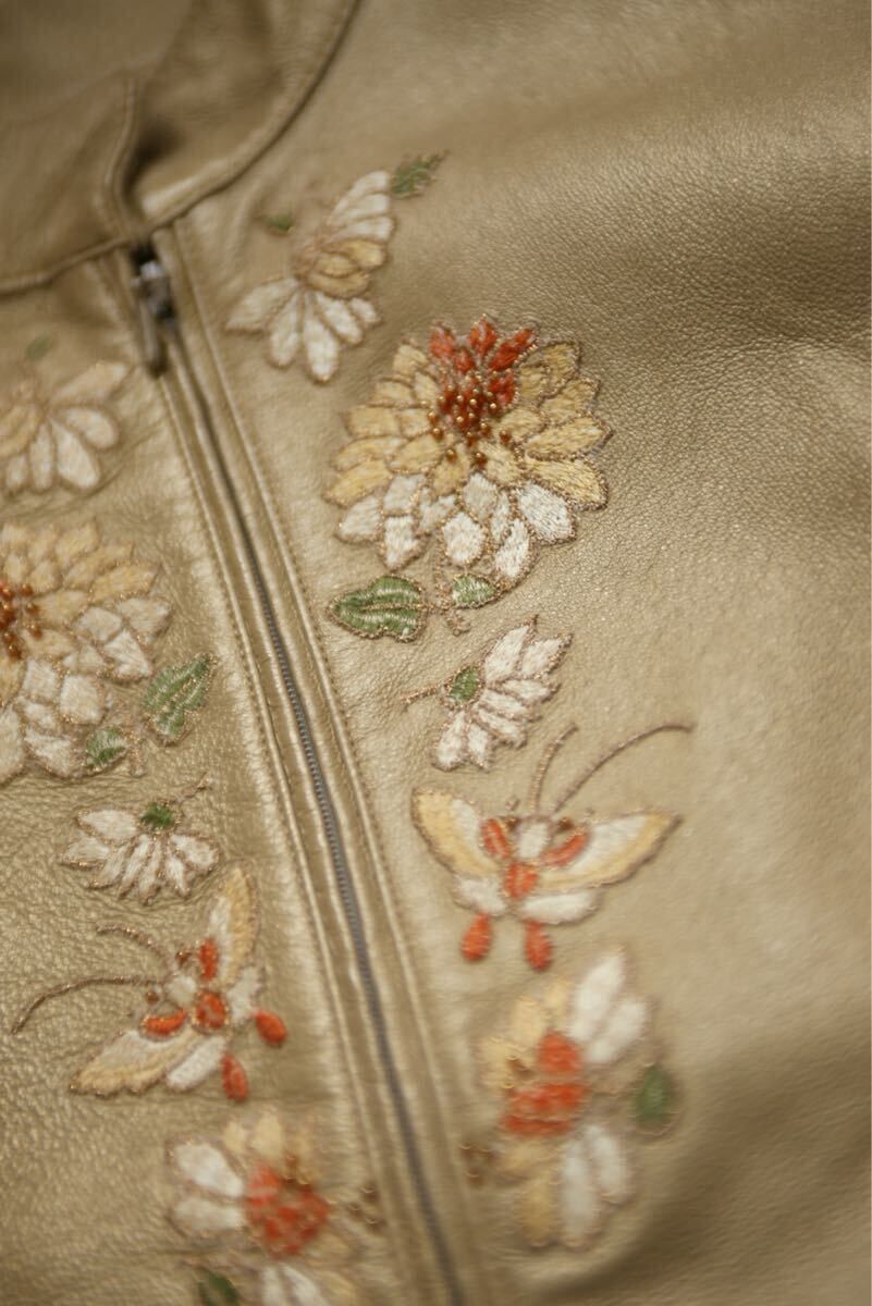 Vivienne Tam Vivienne Tam Leather Jacket with Embroidered Flowers Size XS / US 0-2 / IT 36-38 - 2 Thumbnail