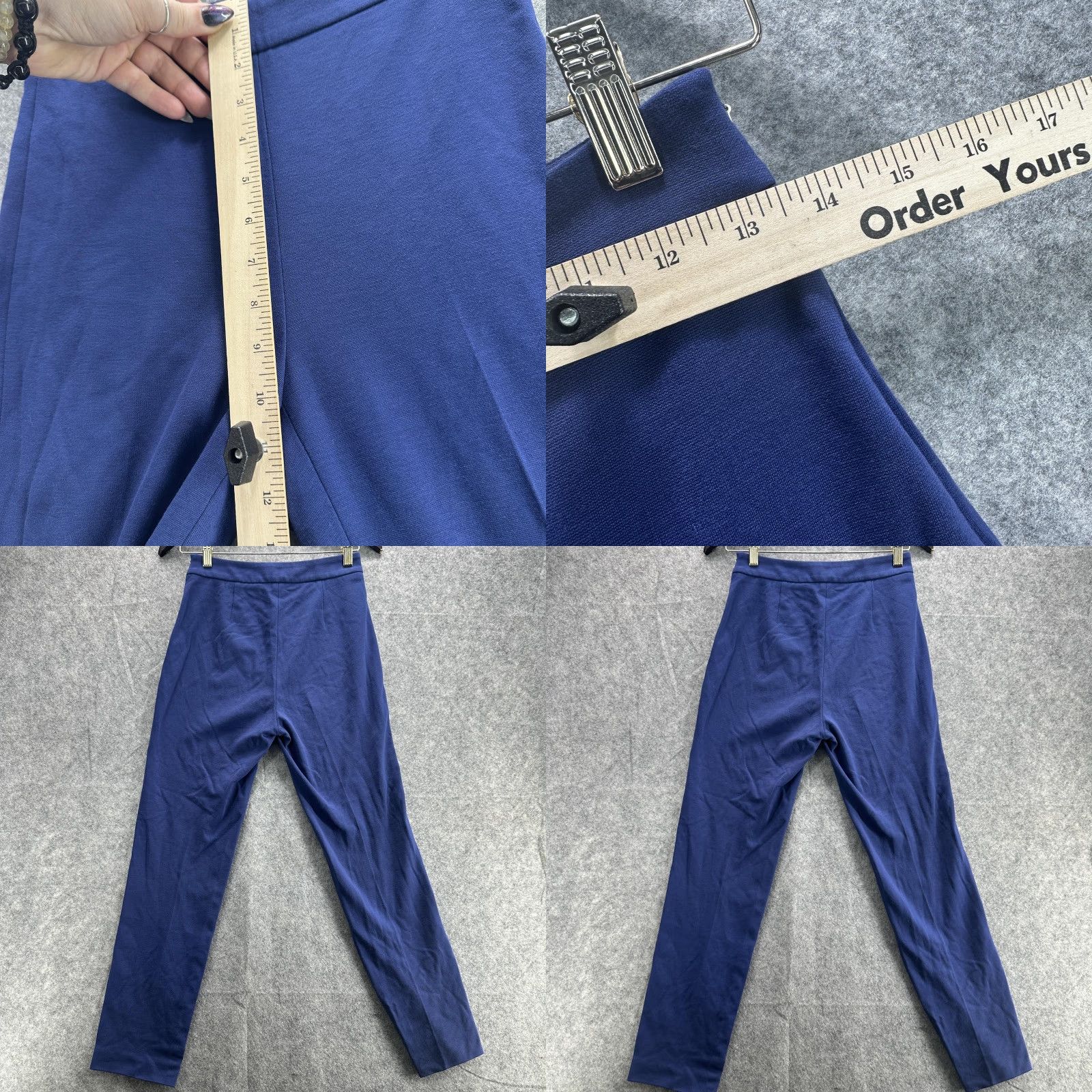 Vintage VINTAGE Boss Women's Pants Medium Blue Straight Leg High Rise Side Zip Dress Trousers Size 32" / US 10 / IT 46 - 8 Thumbnail