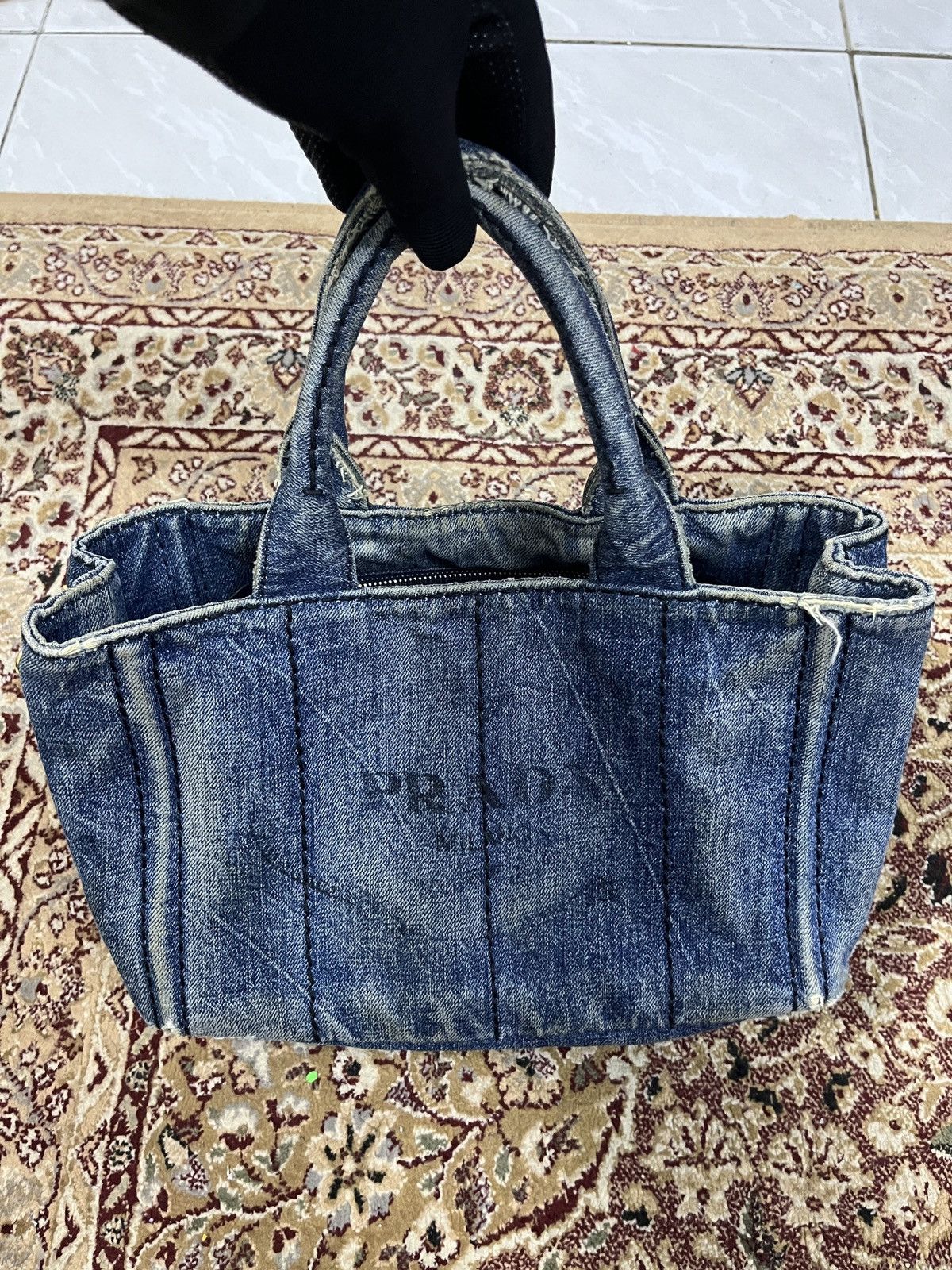 Prada PRADA Canapa Denim Handbag/Tote Size ONE SIZE - 23 Thumbnail