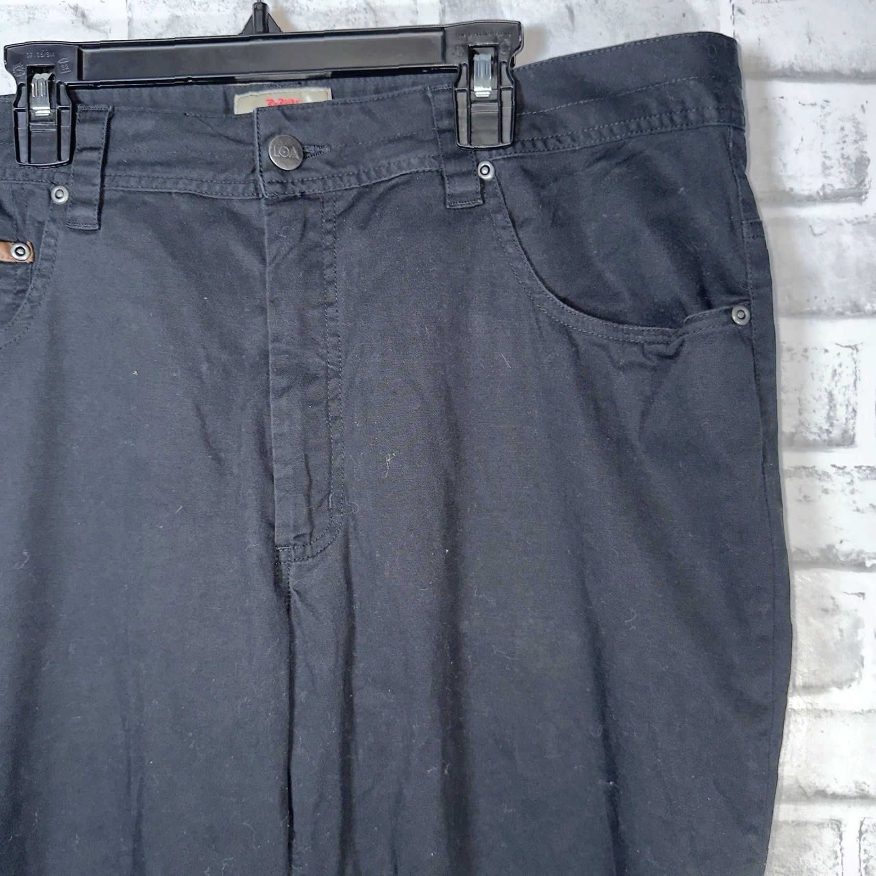 Vintage Rail Riders Pants Cargo Cotton Blend Black Mens 36x30 Regular Inseam 30 Size US 36 / EU 52 - 2 Thumbnail