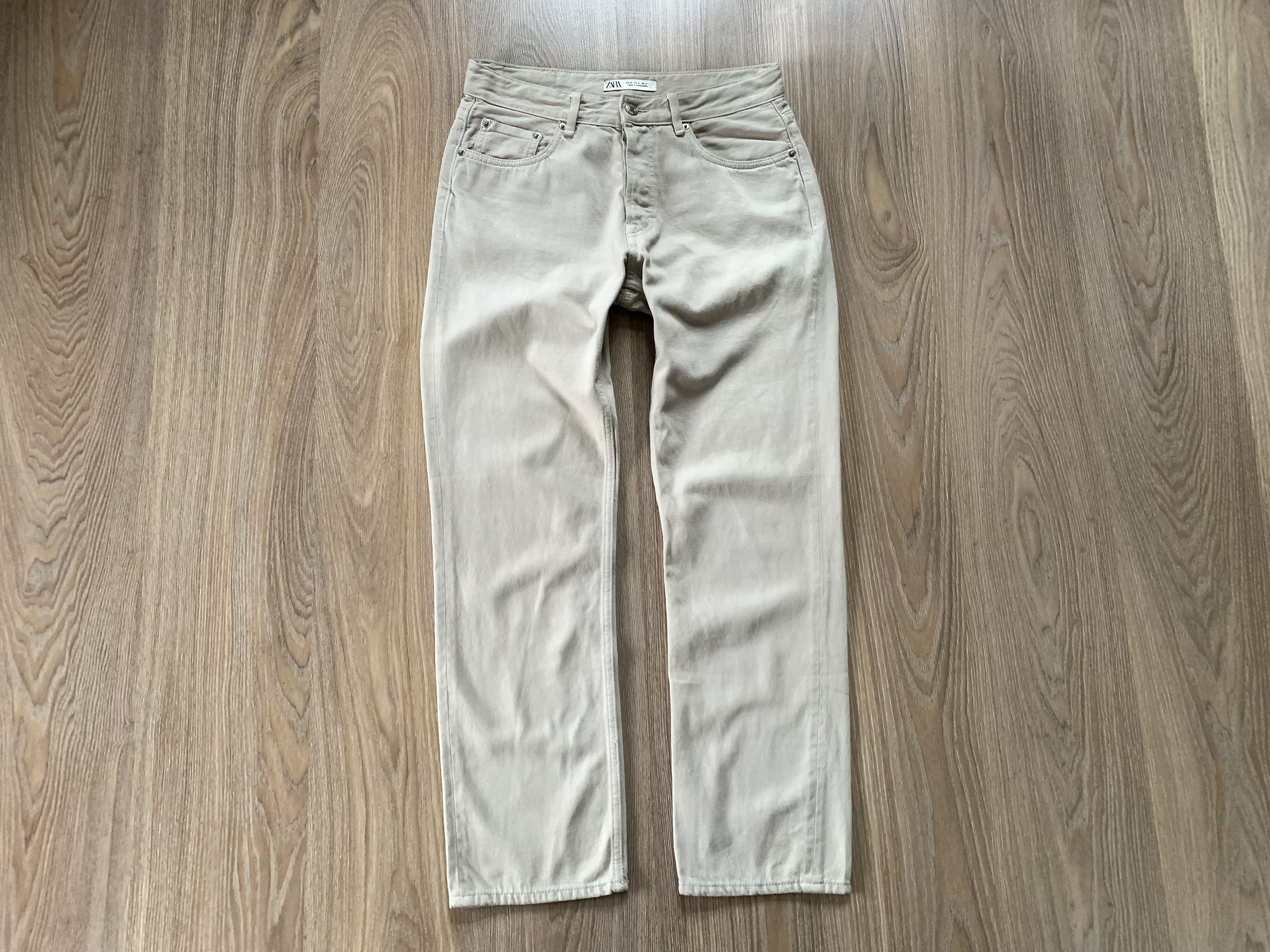 Designer × Zara Zara Beige Jeans Size US 31 - 2 Thumbnail