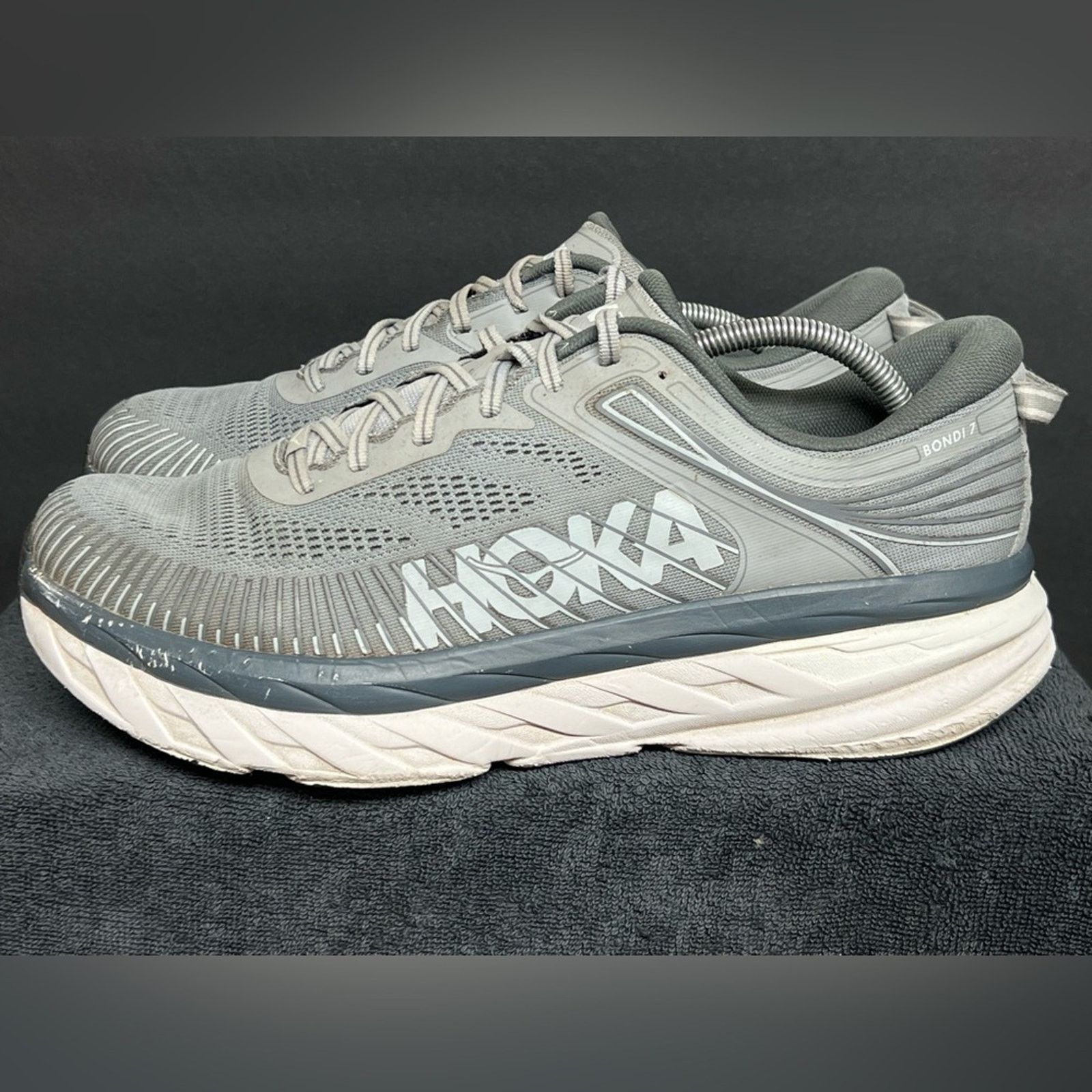 Hoka Hoka One One Bondi 7 Wild Dove Dark Gray Shoes Men’s SZ 12 Size US 12 / EU 45 - 1 Thumbnail