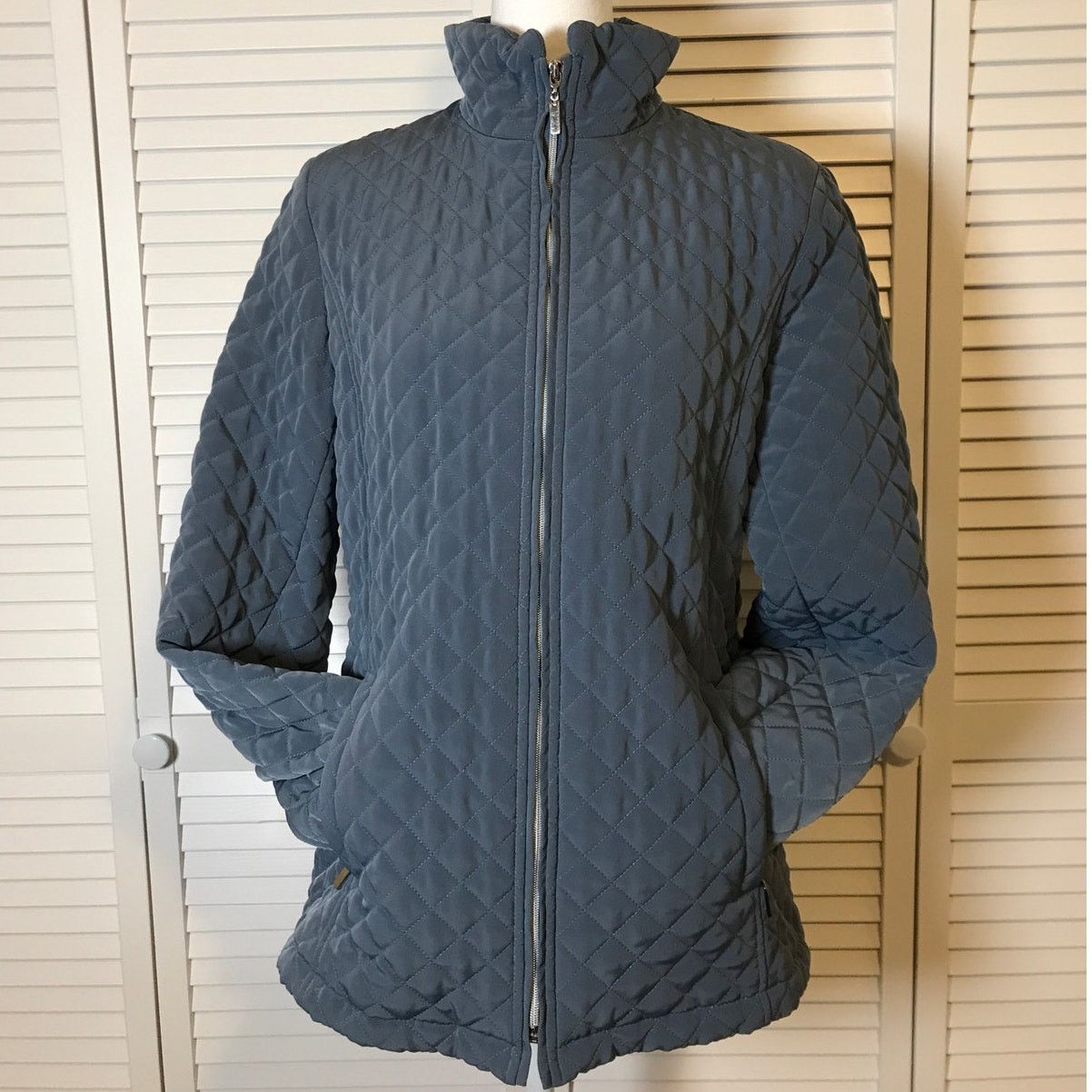Worthington Worthington Blue High Neck Long Sleeve Puffer Jacket M Size L / US 10 / IT 46 - 6 Thumbnail