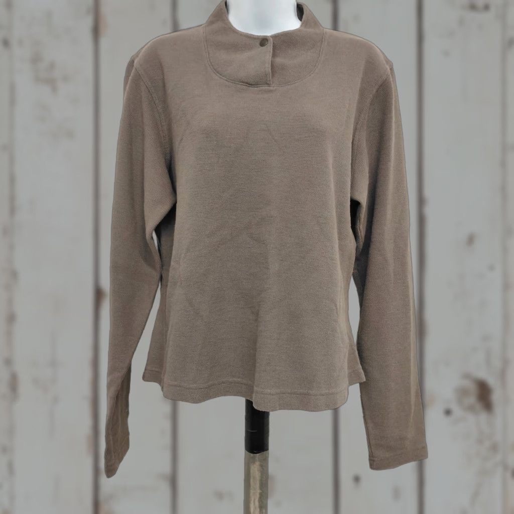 Vintage Woolrich Shirt Womens Large Brown Snap Neck Activewear Outdoor Long Sleeve Pullover Casual Ladies Regular Fit Mens Womens? Size L / US 10 / IT 46 - 1 Thumbnail