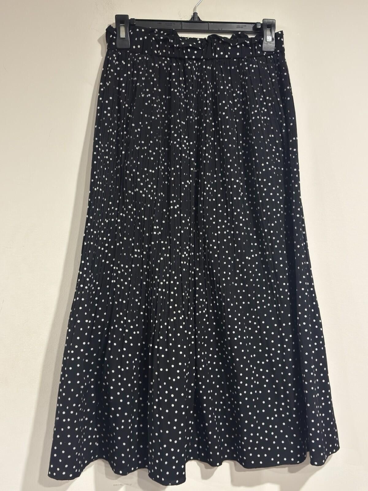 Other EXLURA Womens High Waist Polka Dot Pleated Maxi Skirt Size M Size 32" / US 10 / IT 46 - 12 Thumbnail
