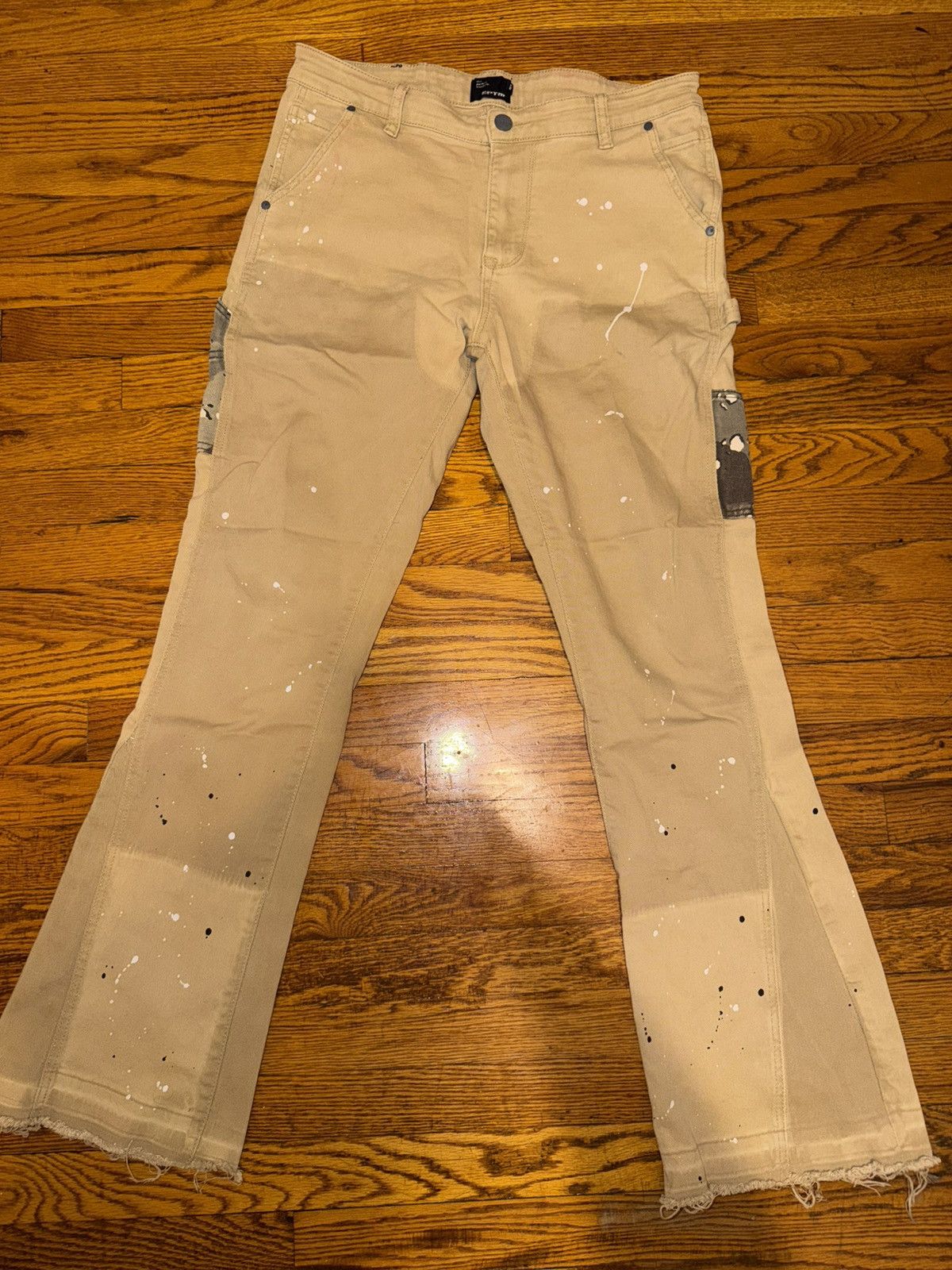 Tan/camo EPTM FLARE JEANS size 34