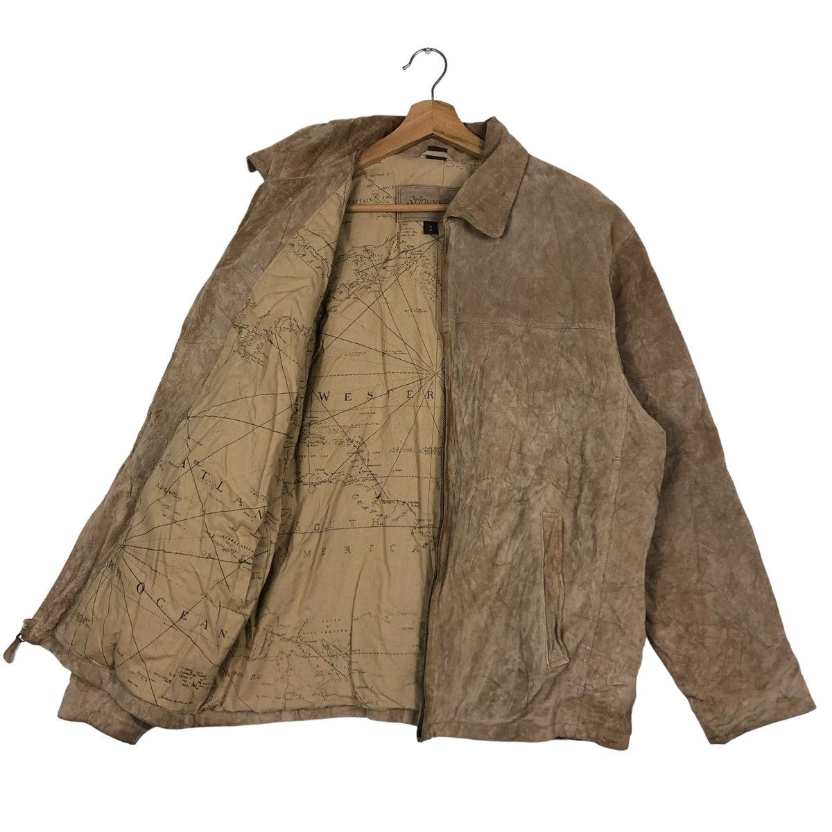 Genuine Leather 🔥90’s Vintage Genuine Leather Jacket St John Bay Map Lining Size US M / EU 48-50 / 2 - 8 Thumbnail