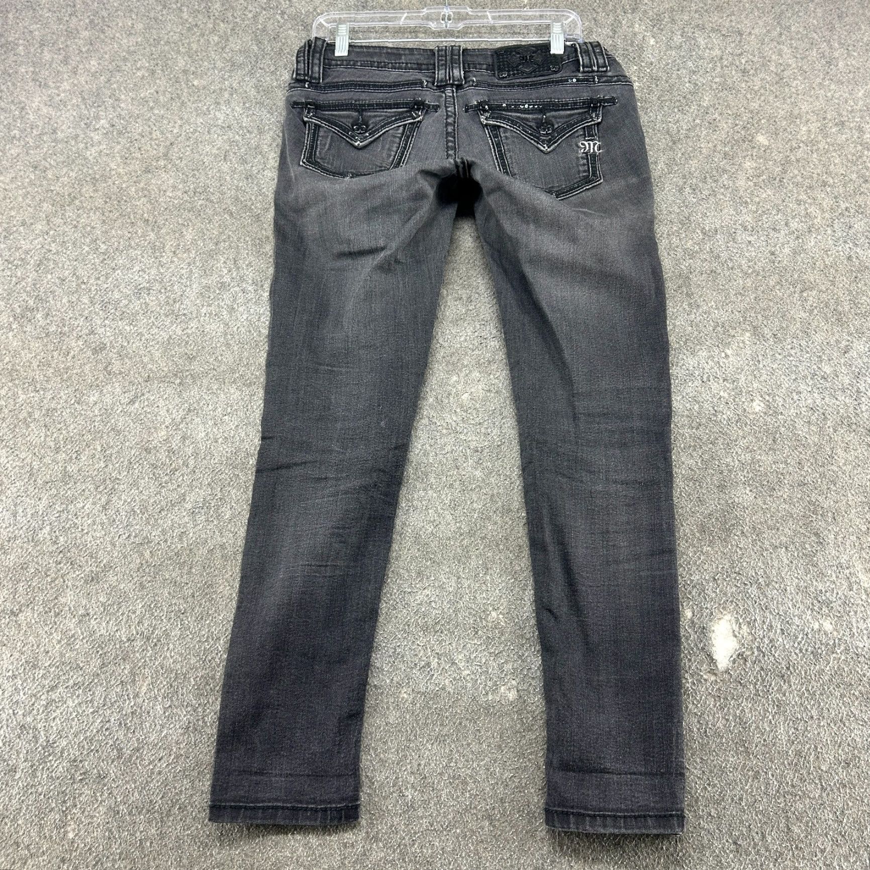 Miss Me Miss Me Jeans Womens 27 Black Skinny Dark Thick Stitch Bling Rhinestone Cross Sequin Studded Rhinestone Jeans Shoes? Size 27" / US 4 / IT 40 - 6 Thumbnail