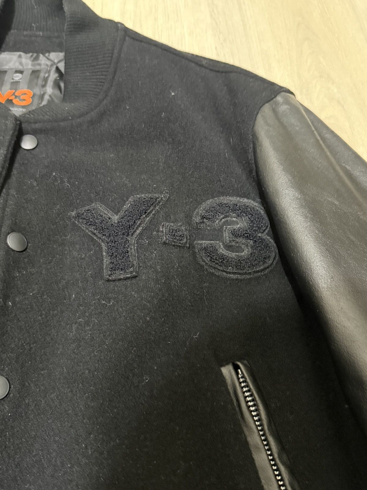 Yohji Yamamoto Vintage Y-3 wool leather varsity bomber jacket Size US S / EU 44-46 / 1 - 1 Thumbnail