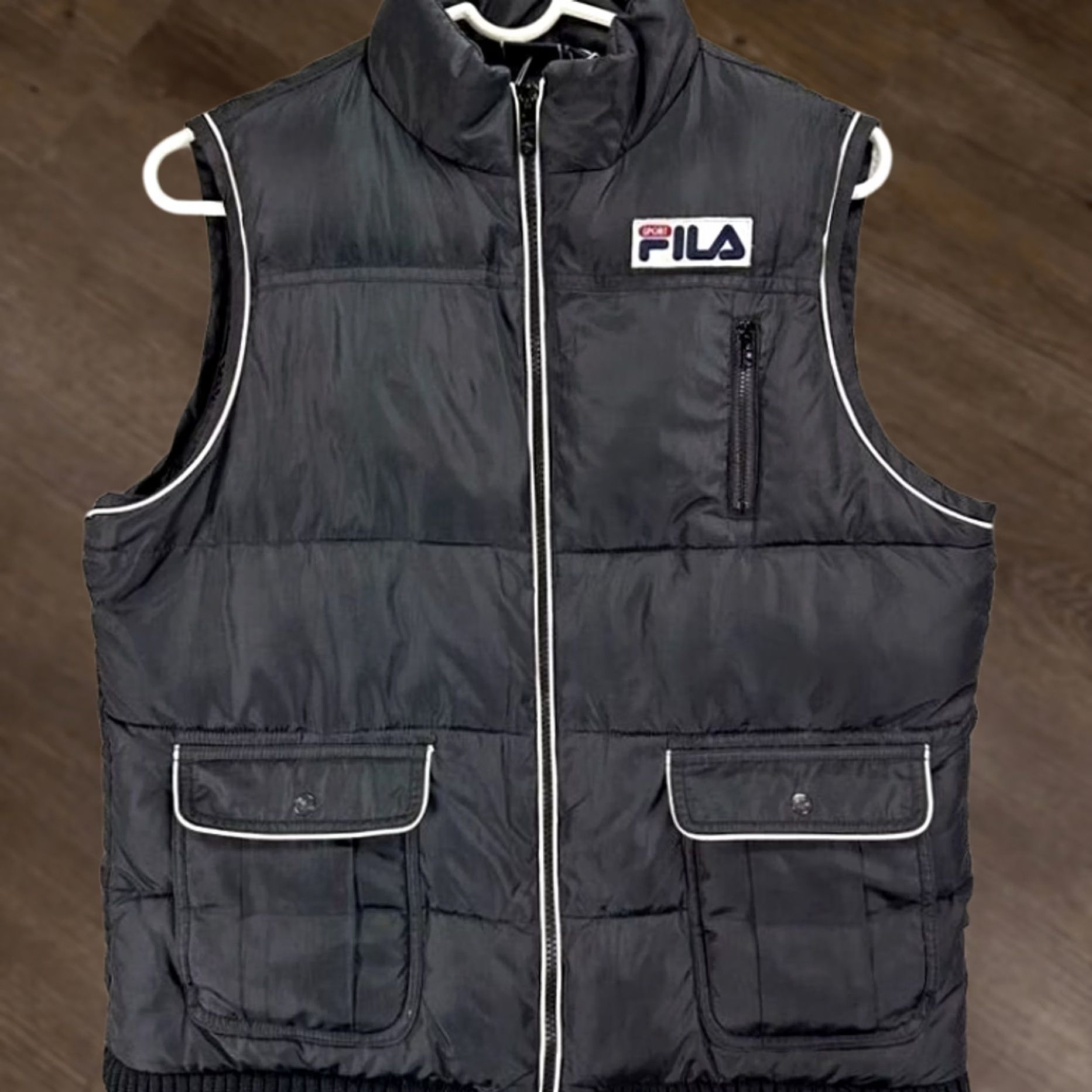 Fila Fila Sport Vest Puffer Jacket Black Full Zip Mens Large Size L / US 10 / IT 46 - 1 Thumbnail