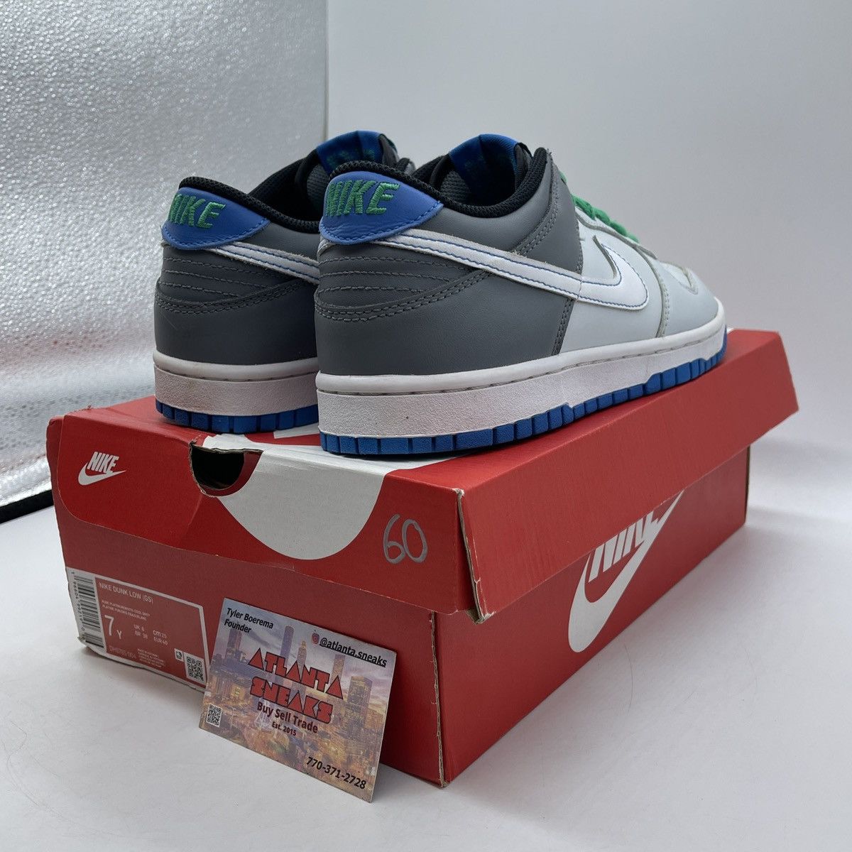Nike Dunk low gs pure platinum photo blue Size US 7 / EU 40 - 5 Thumbnail