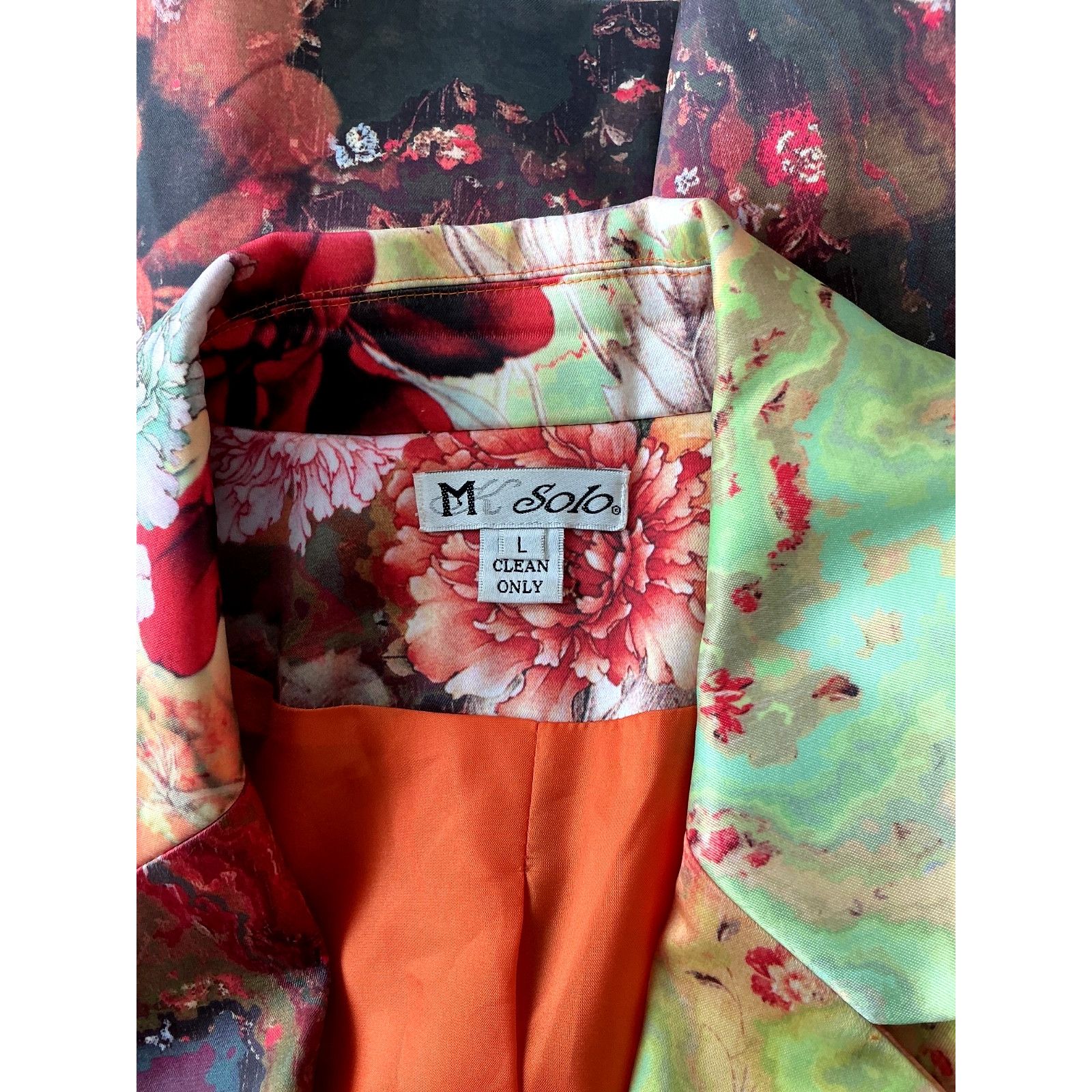 Other MI SOLO SATIN WILD BRIGHT FLORAL 2-BUTTON BLAZER JACKET SZ L Size L / US 10 / IT 46 - 6 Thumbnail