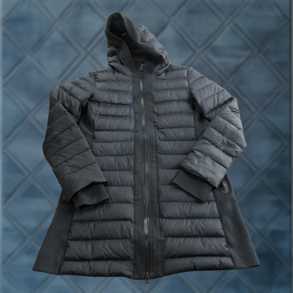 Nike Nike Puffer Jacket Womens Medium Black Hooded Down Parka 2-Way Zip 683941-010 Size M / US 6-8 / IT 42-44 - 1 Thumbnail