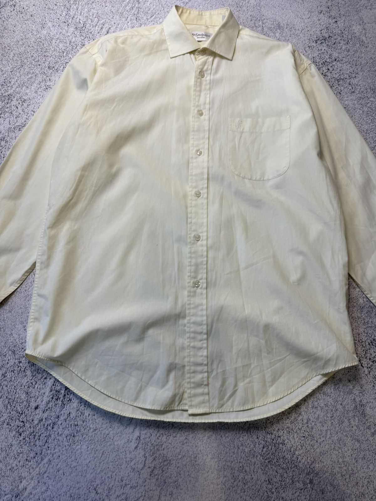 Vintage Yves Saint Laurent Classic Wedding Shirt with Cufflinks Size US L / EU 52-54 / 3 - 9 Thumbnail