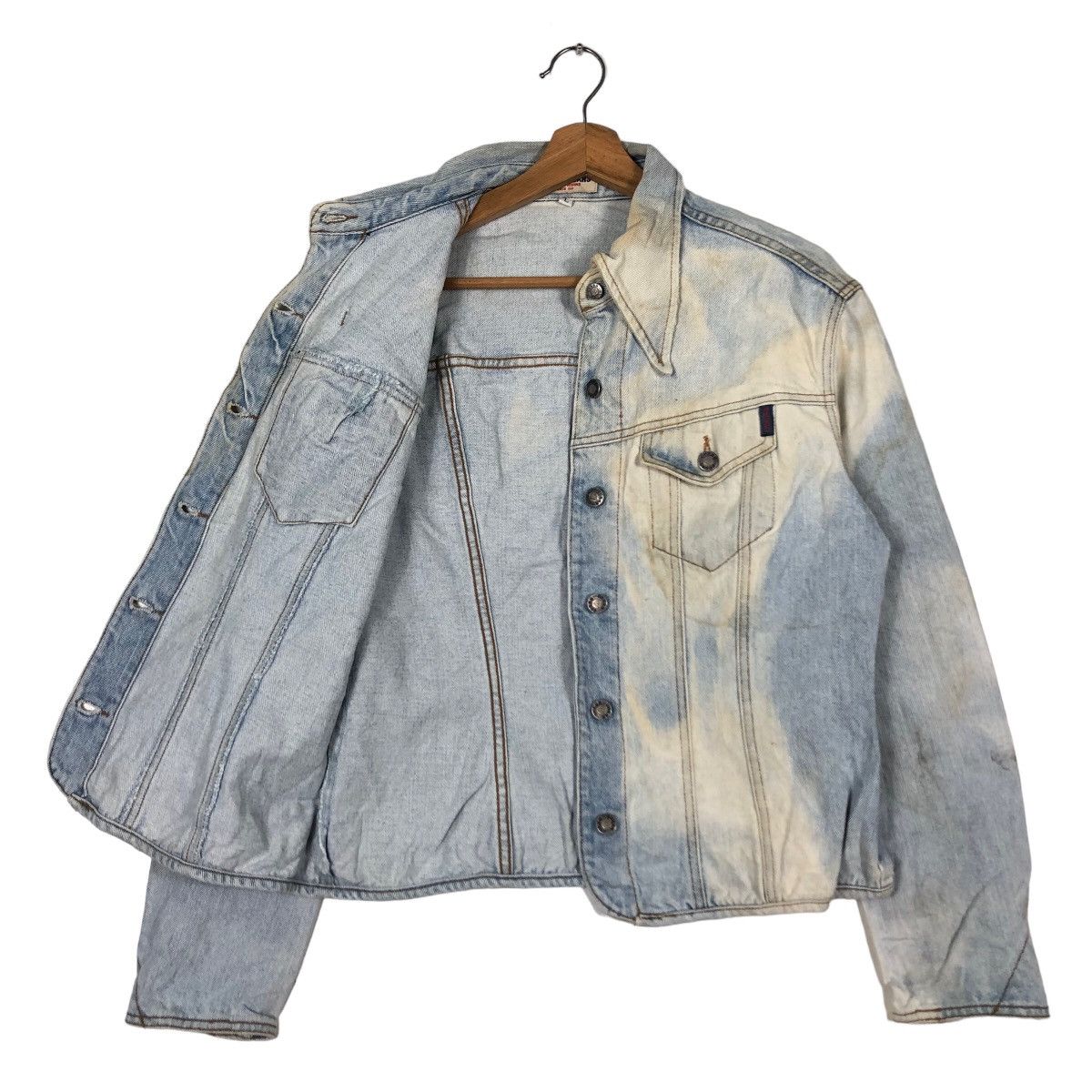 Guess 🔥90’s Cropped Biker Trucker Denim Jacket Guess USA AcidWash Size US L / EU 52-54 / 3 - 9 Thumbnail