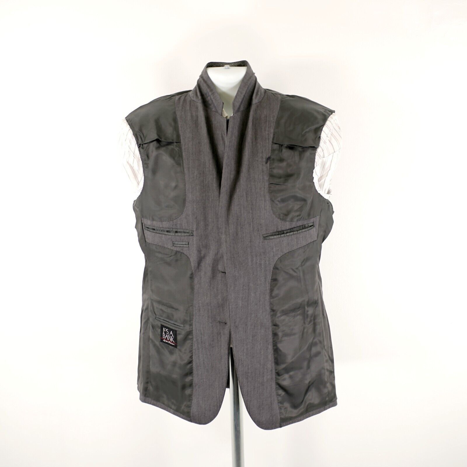 Jos. A. Bank Jos A Bank Signature Wool Gray Herringbone 2 Button Blazer / Size 38R - 12 Thumbnail