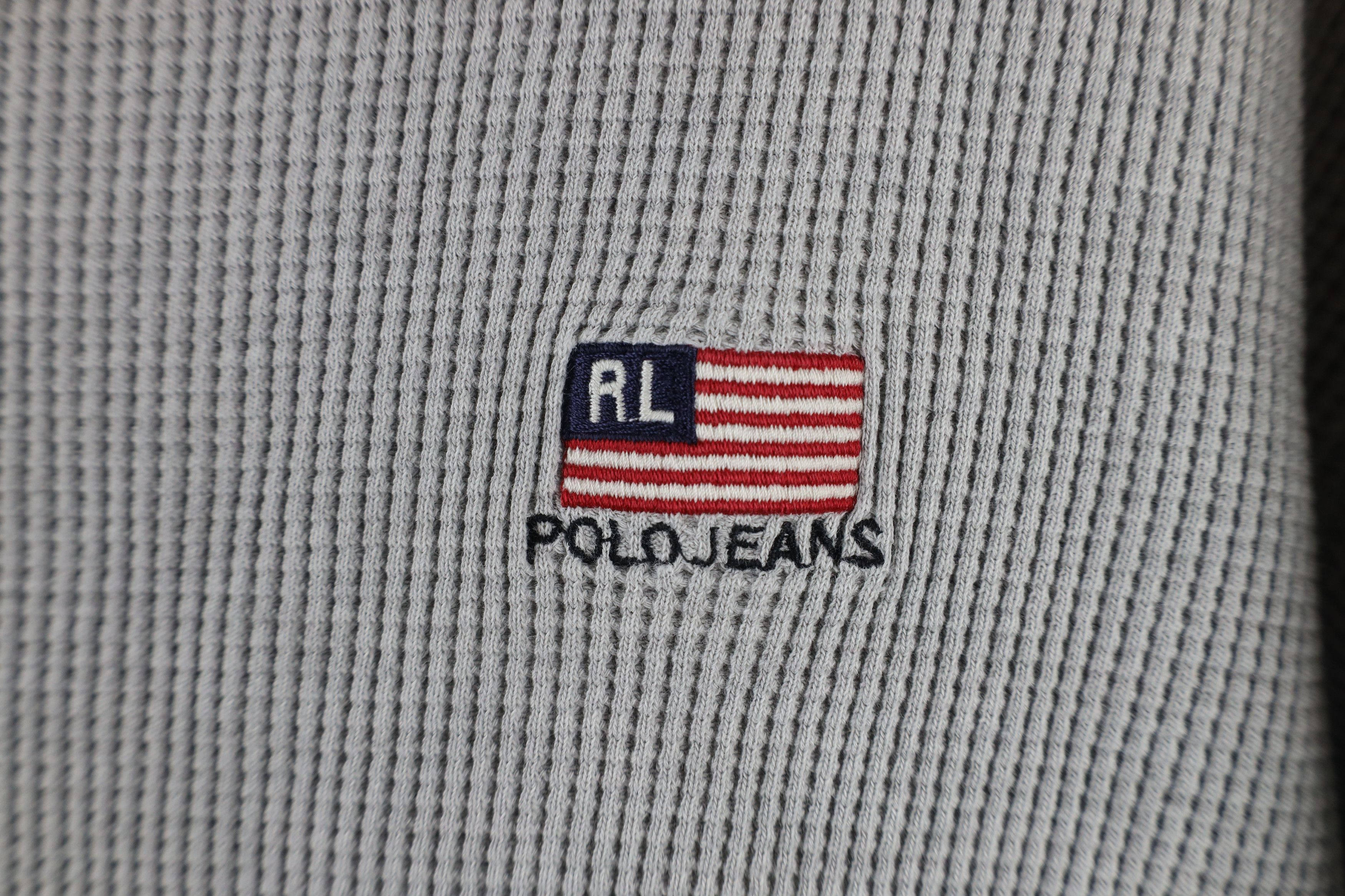 Ralph Lauren × Vintage Vintage 90s Ralph Lauren Thermal Waffle Knit T-Shirt USA Size US L / EU 52-54 / 3 - 4 Thumbnail
