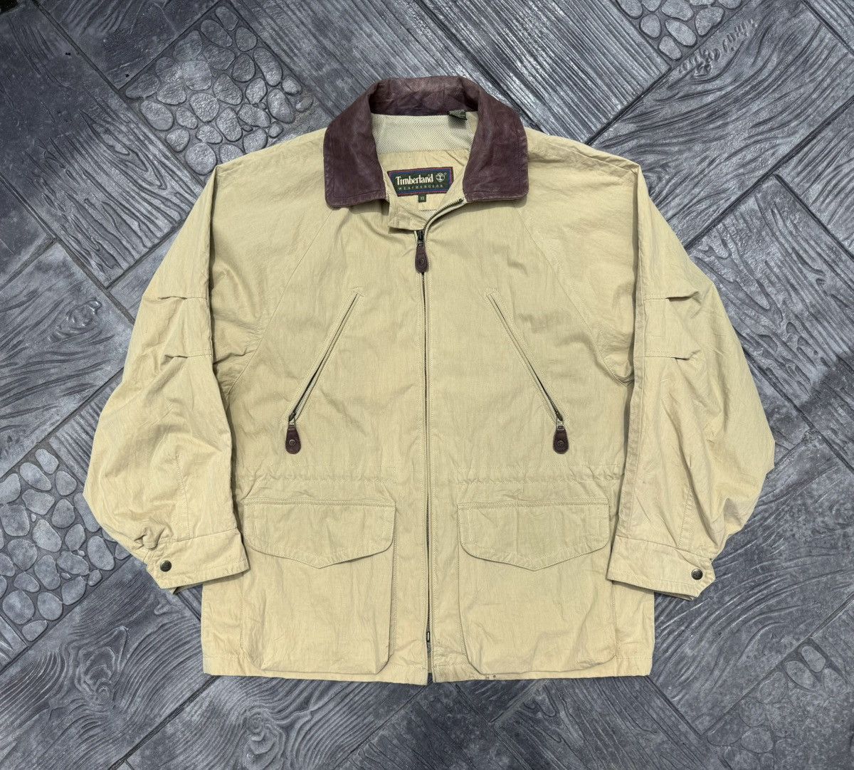 Timberland Vintage 90s Timberland Weather Gear Leather Neck Trim Jacket Size US M / EU 48-50 / 2 - 15 Thumbnail