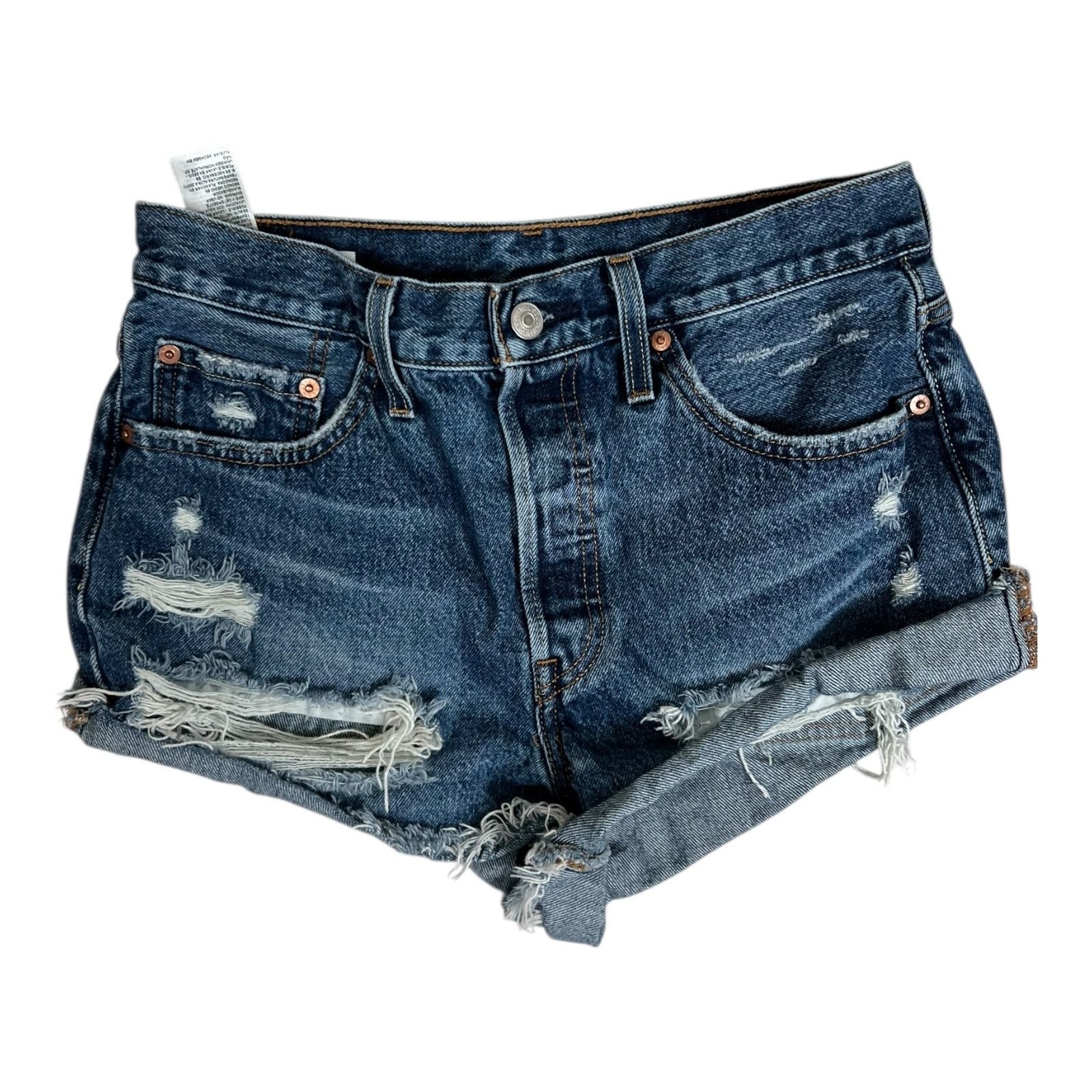 Levi's Levi’s 501 Denim Jean Shorts Size Waist 28 Blue Daisy Dukes Size 28" / US 6 / IT 42 - 1 Thumbnail