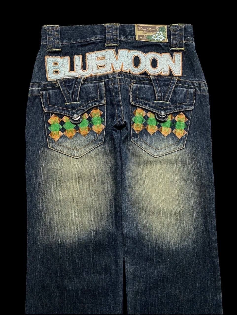 Vintage RARE 90s Blue Moon Blue Mudwash Clawmark Logo Insane Jean Size US 28 / EU 44 - 12 Thumbnail