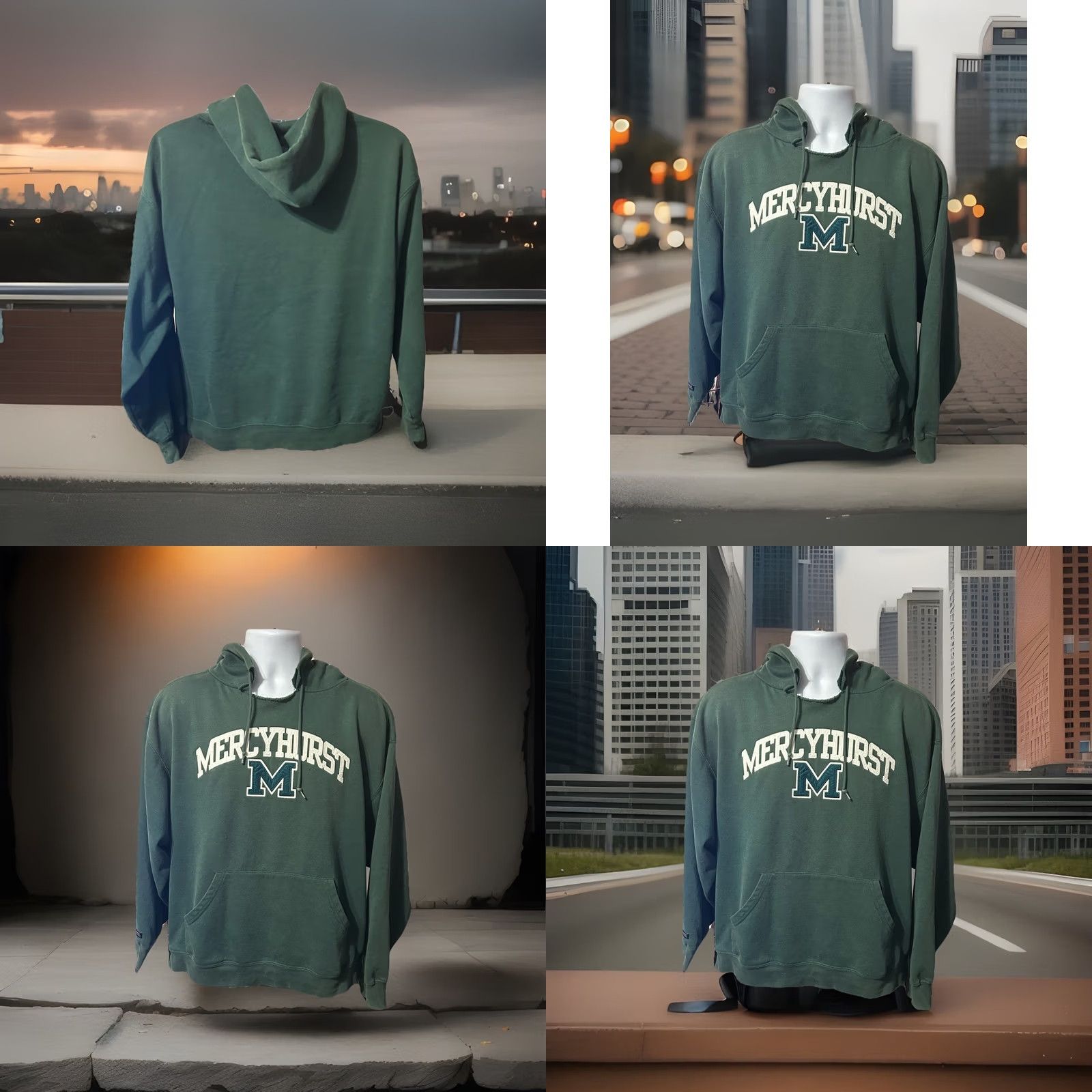 Jansport Vintage Mercyhurst Hoodie Adult Large Green Drawstring Jansport Stitched Pullover Size US L / EU 52-54 / 3 - 11 Thumbnail