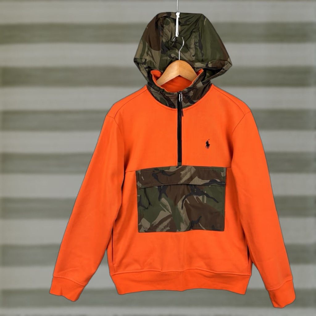 Polo Ralph Lauren Polo Ralph Lauren Polo Ralph Lauren Double Knit Hybrid 1/2 Zip Pullover Mens Small Orange Camo Size US S / EU 44-46 / 1 - 1 Thumbnail