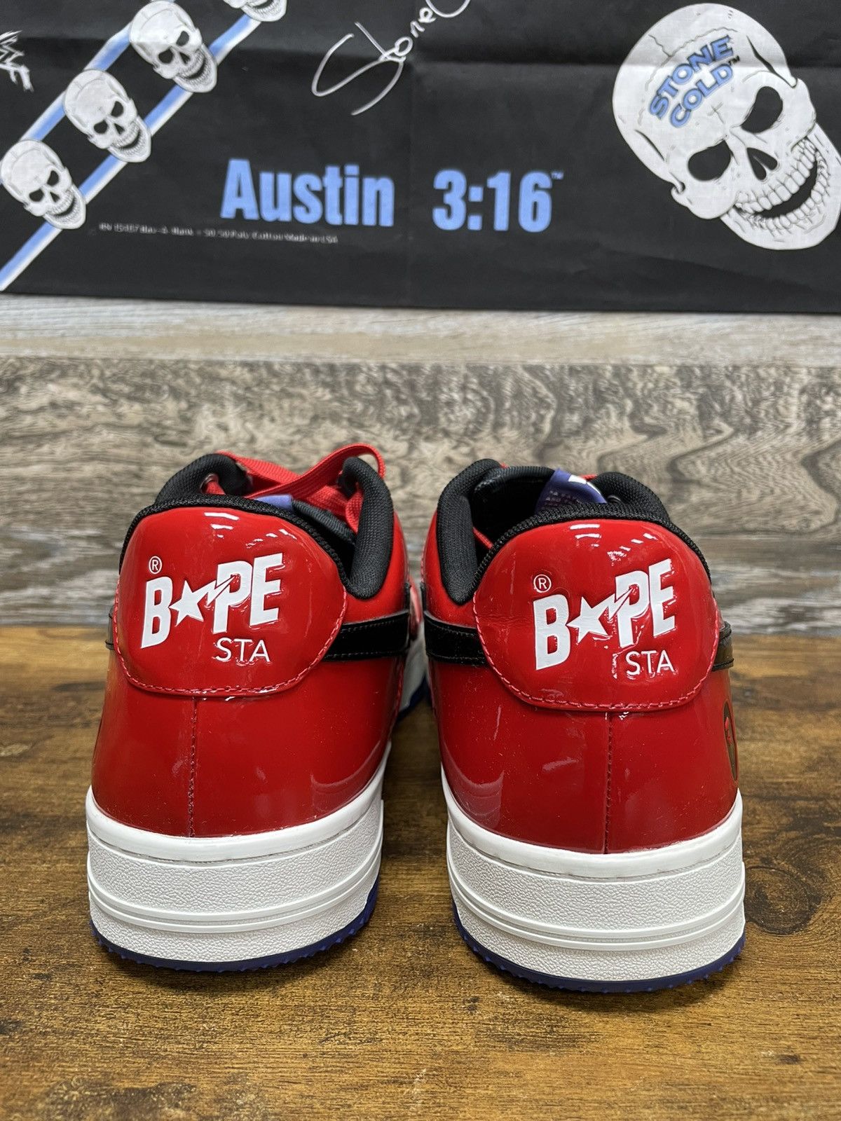 Bape 11-a bathing ape bapesta #1 red/white Size US 11 / EU 44 - 3 Thumbnail