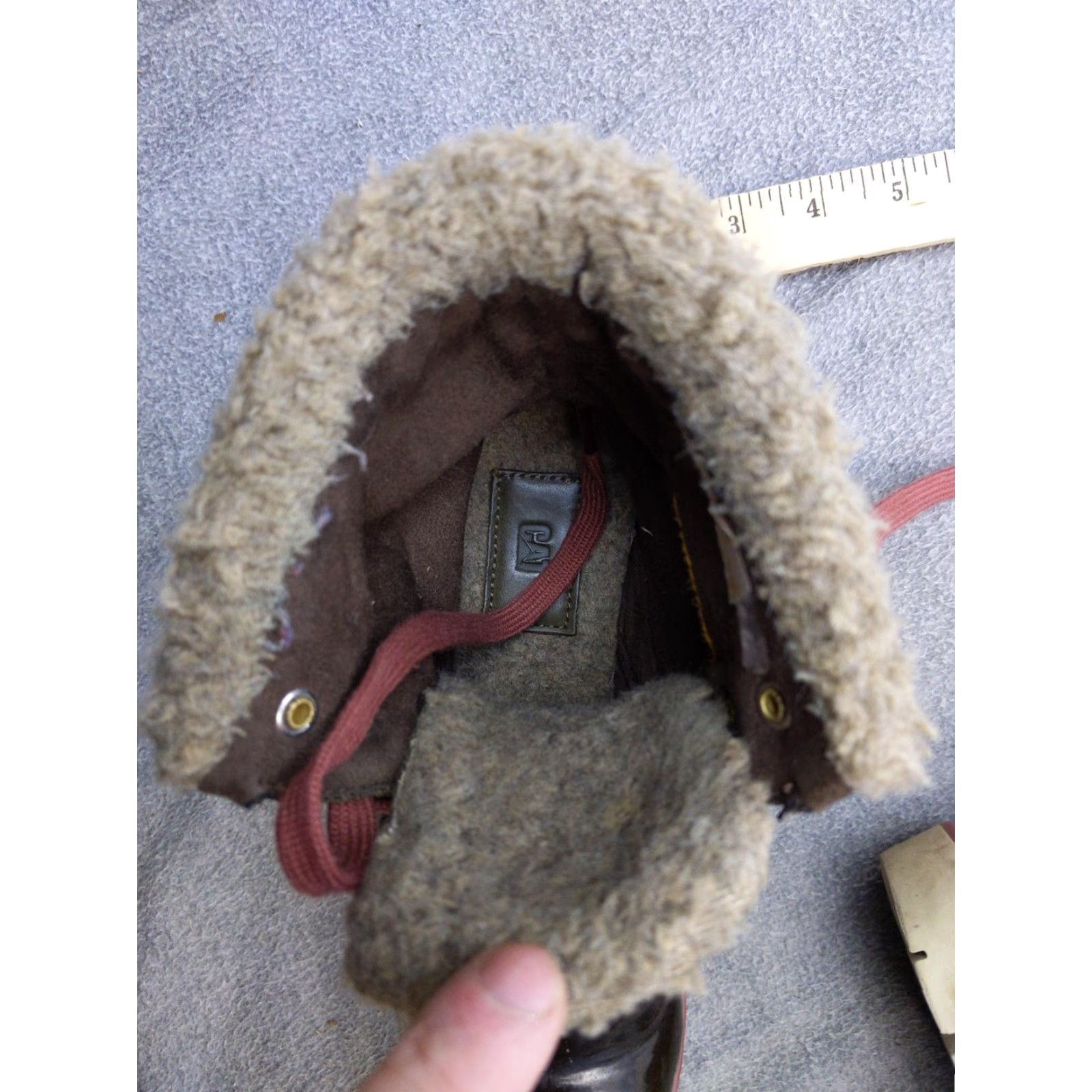 Vintage CAT Caterpillar Boots Womens 7.5 Hiking Snow Boot Brown Green Faux Fur Lined Leather Ankle Size US 8 / IT 38 - 3 Thumbnail