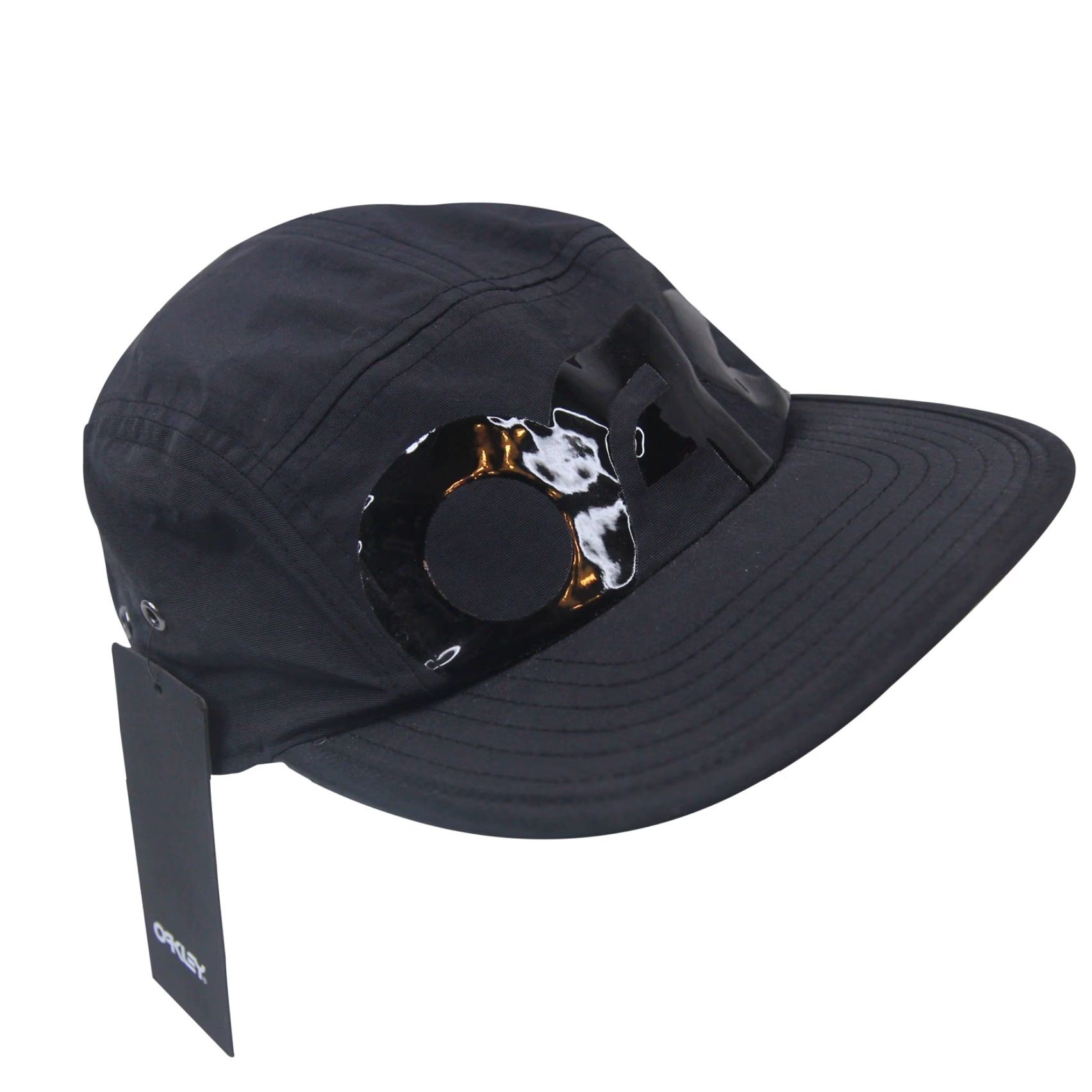Oakley VINTAGE Oakley Spellout 5-panel Camp Hat Black Mens Adjustable OS Size ONE SIZE - 3 Thumbnail