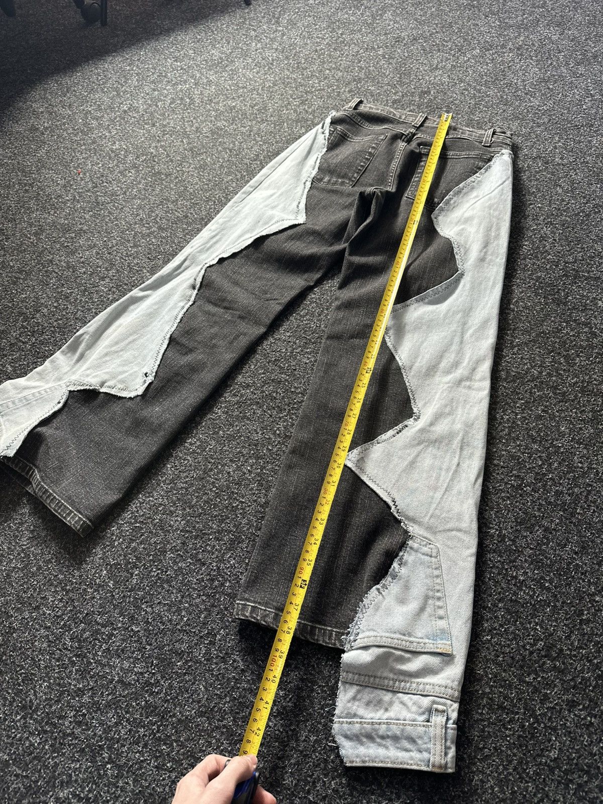If Six Was Nine 🚨GRAIL CUSTOM DENIM JEANS 2in1 ULTRA BAGGY Y2K JAPANESE STYL Size US 30 / EU 46 - 18 Thumbnail