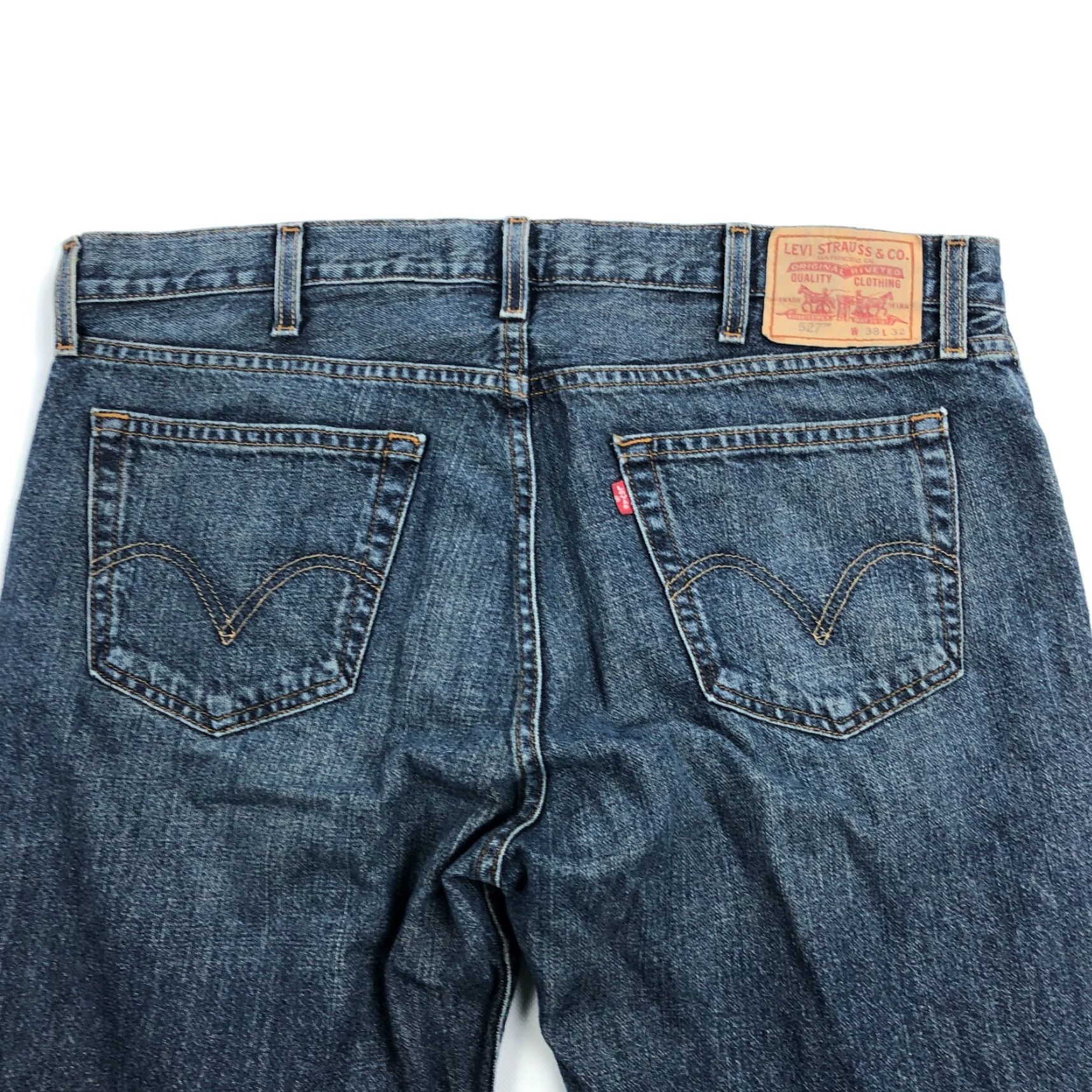 Levi's VINTAGE Levi's Jeans 527 Bootcut Denim 38x32 Blue Regular Mens Distressed Pockets 5-Pocket American Rancher Cotton Y2K Size US 38 / EU 54 - 5 Thumbnail