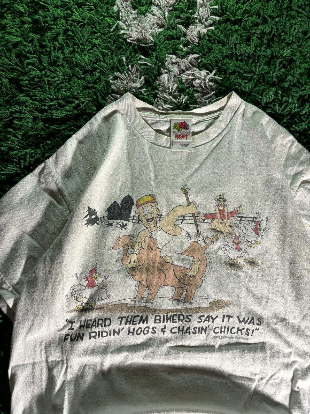 Fruit Of The Loom Vintage Comedy Bikers Tee Size US L / EU 52-54 / 3 - 3 Thumbnail