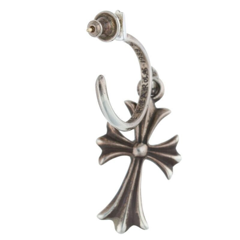 Chrome Hearts Chrome Hearts Tiny CH Cross Hoop Silver Earring Size ONE SIZE - 2 Thumbnail