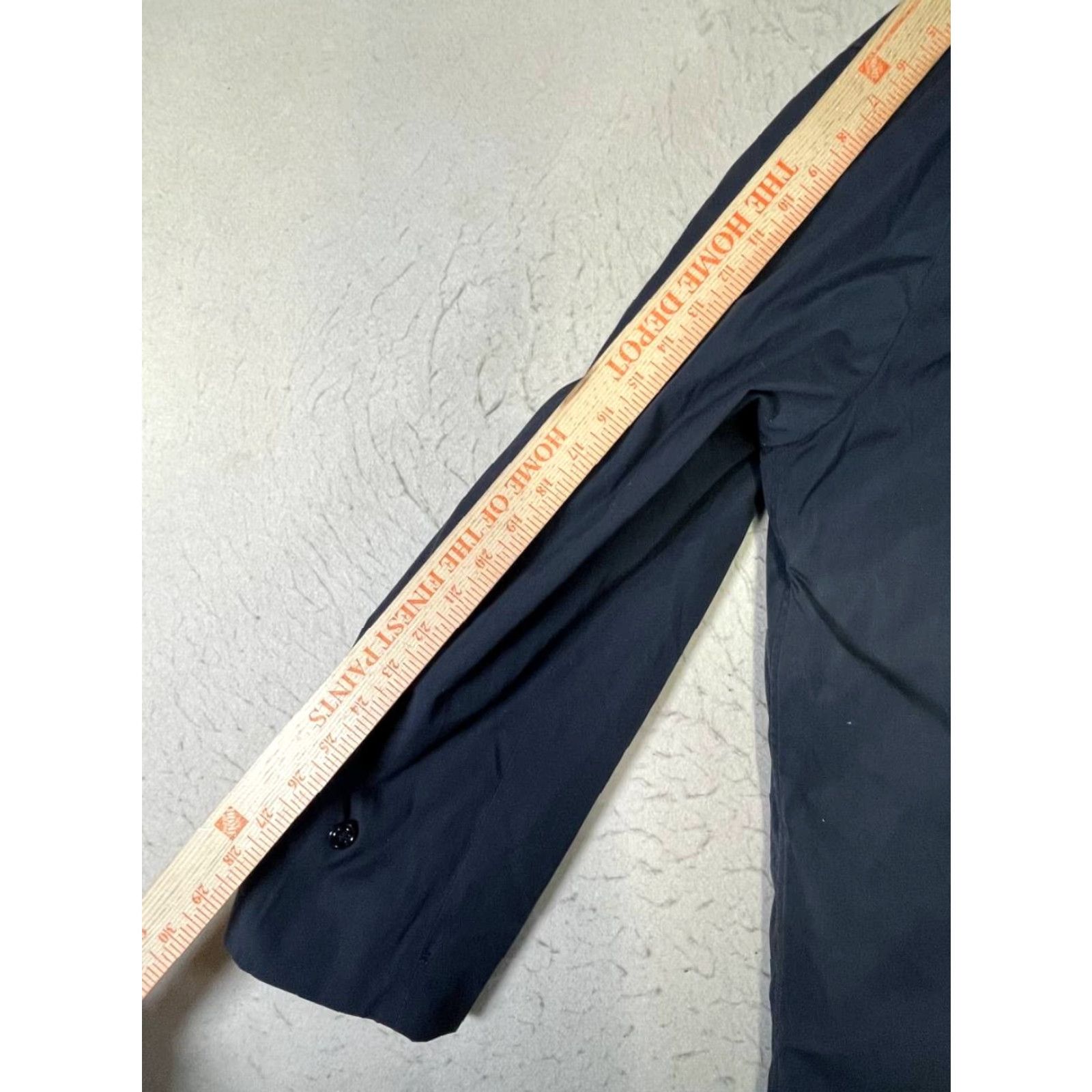 American Apparel VINTAGE American Apparel Trench Coat Mens 40R Dark Blue Water Repellent All Weather Polyester Lined Removable Liner Button Zipper Pockets Size US XXS / EU 40 - 5 Thumbnail