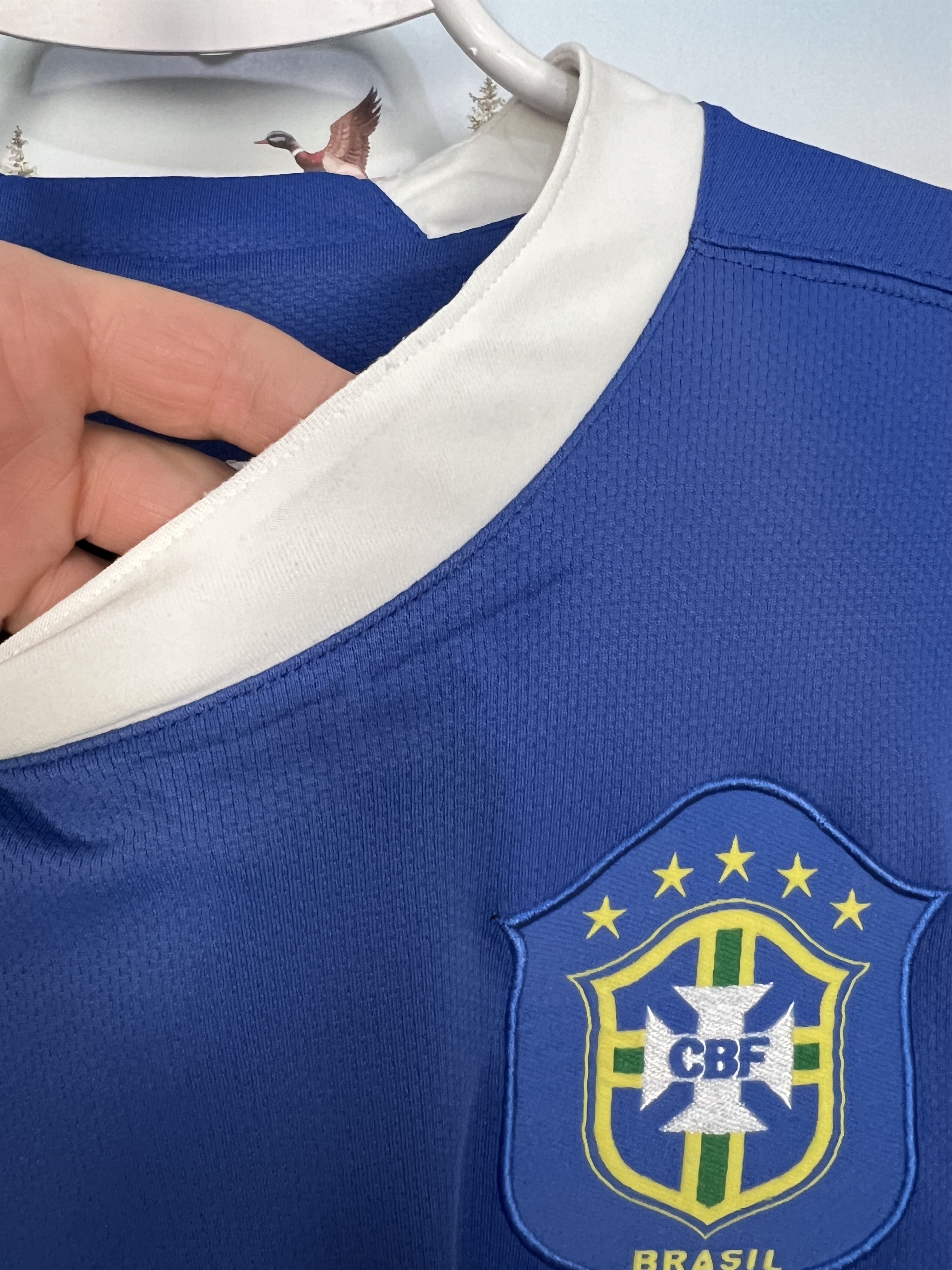 Nike Brazil Away football shirt 2006 Soccer Blue Jersey Mens Size US L / EU 52-54 / 3 - 4 Thumbnail