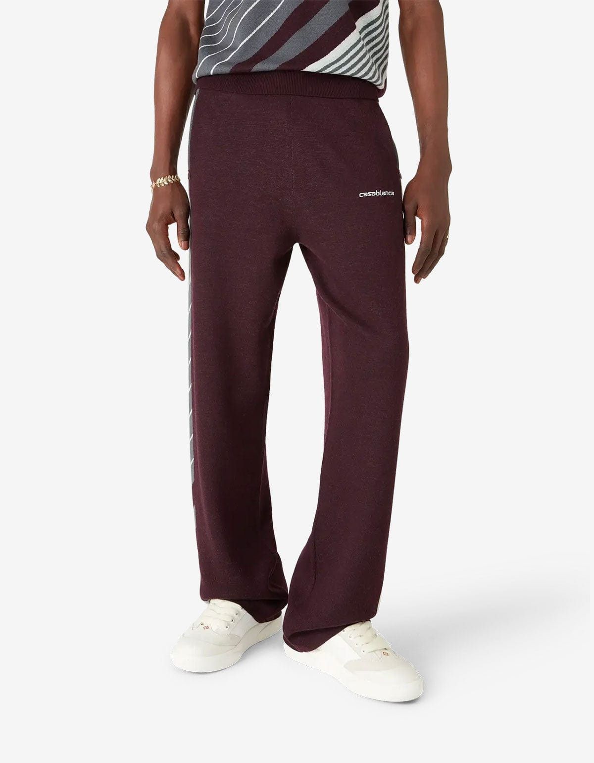 Casablanca Casablanca Purple Merino Diagonal Tennis Trousers Size US 32 / EU 48 - 2 Thumbnail