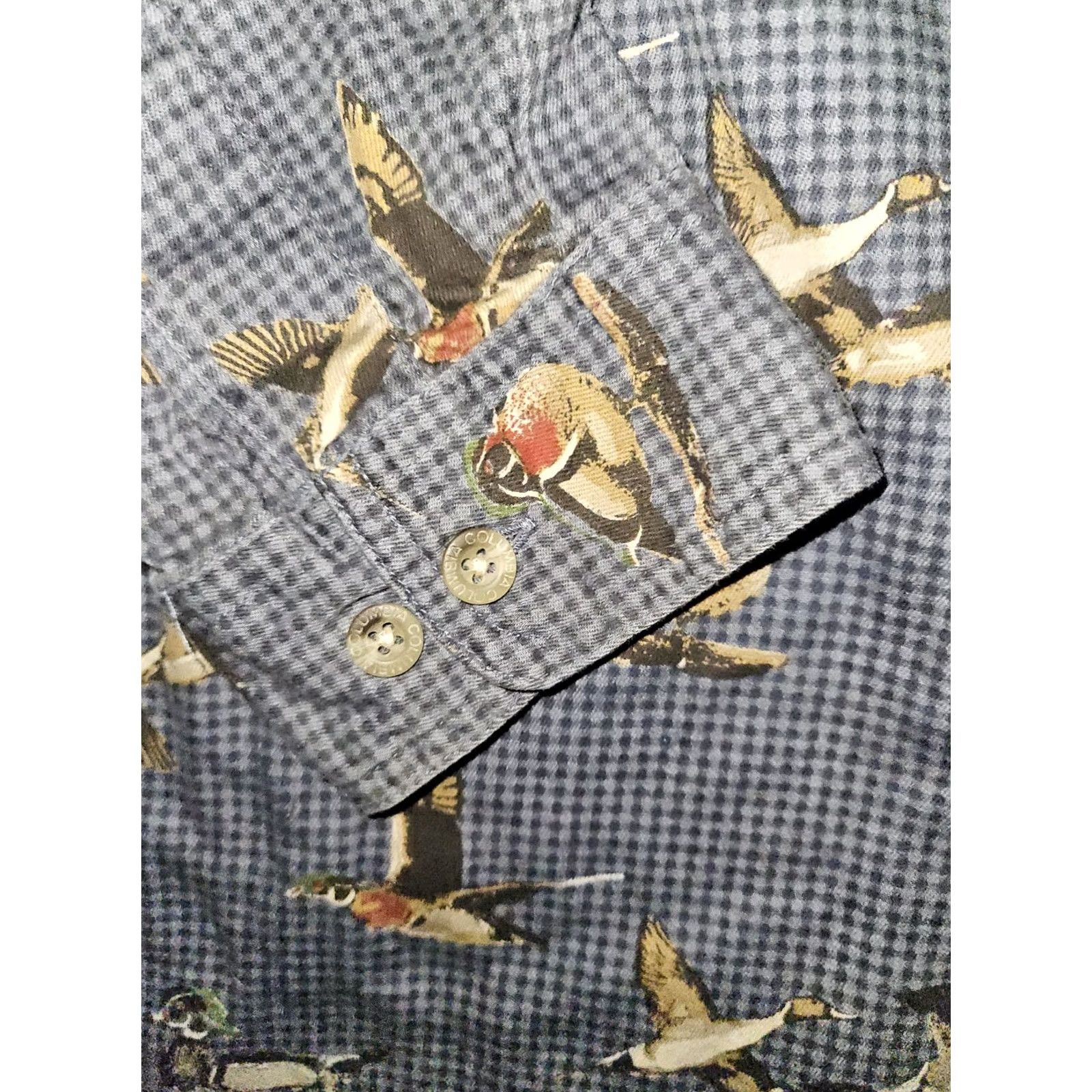 Vintage Columbia Button-Down Shirt Men L Long Sleeve Blue Ducks Gingham AOP” Size US L / EU 52-54 / 3 - 6 Thumbnail