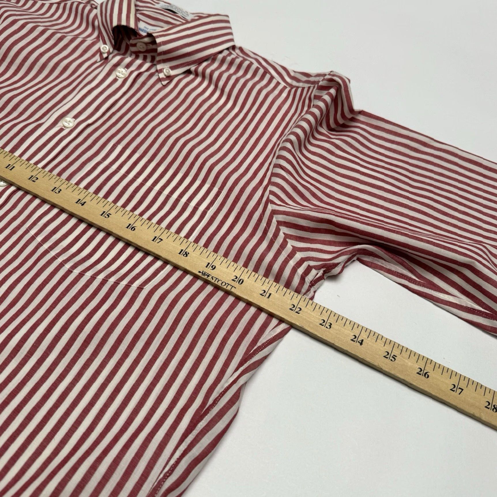 Vintage VINTAGE Marshall Field & Co True 50s Small English Poplin Long Sleeve Shirt S Orange Cotton Sanforized United States Mens Size US S / EU 44-46 / 1 - 7 Thumbnail